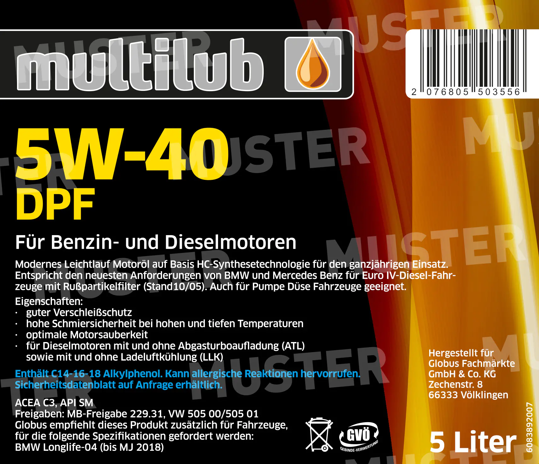 Multilub Motoröl 5W-40 DPF 5L