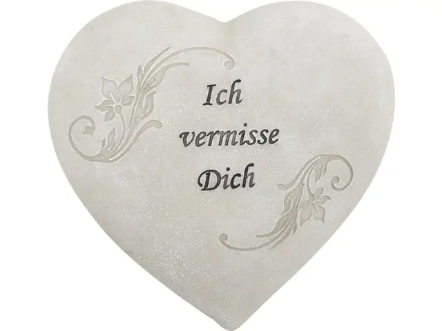 TrendLine Herz Ich vermisse dich 16 x 15 cm grau TrendLine Herz Ich vermisse dich 16 x 15 cm grau