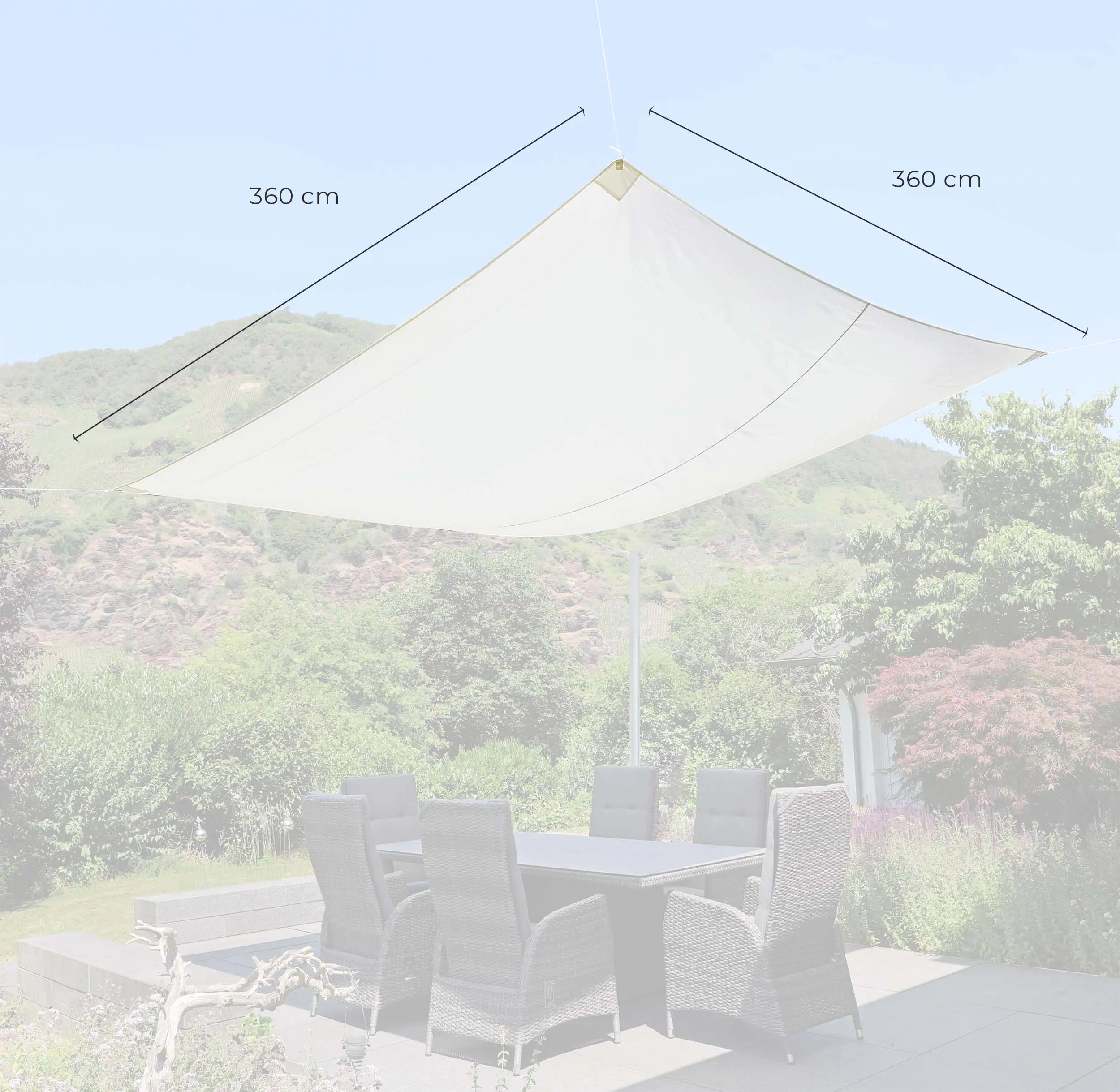 GO-DE Sonnensegel beige 360 x 360 cm GO-DE Sonnensegel beige 360 x 360 cm