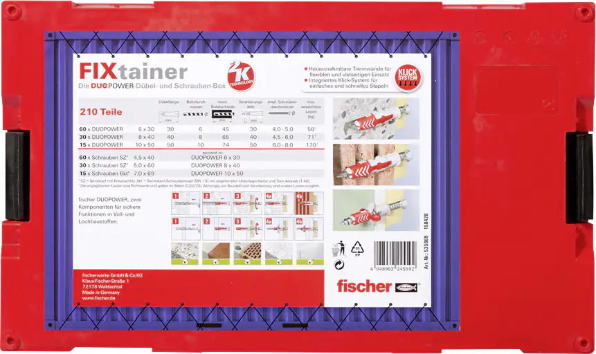 4048962245592_1610862 Fischer FixTrainer DuoPower  - 210 Stück