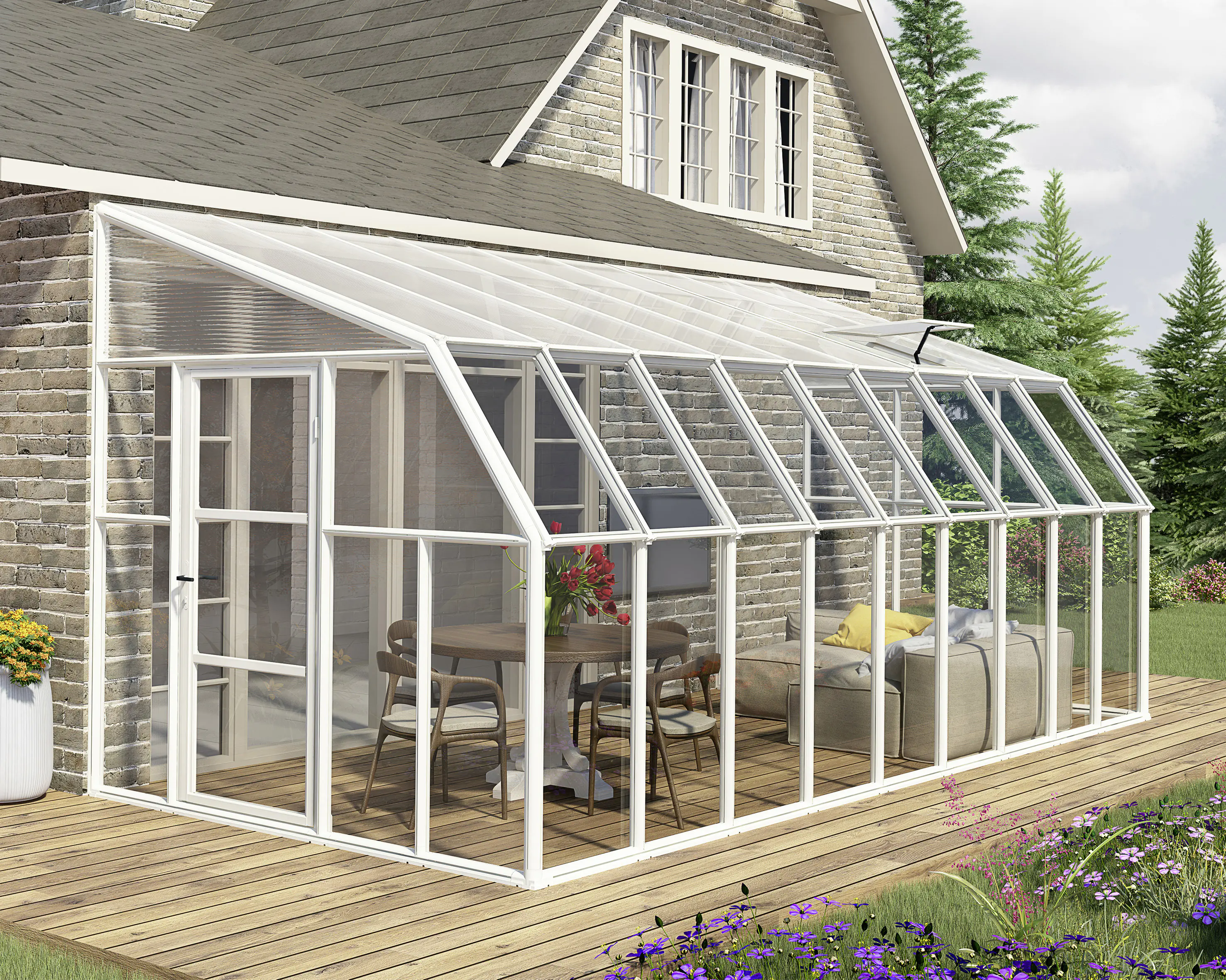 Canopia Gewächshaus Sun Room PVC weiß 570 x 257 cm