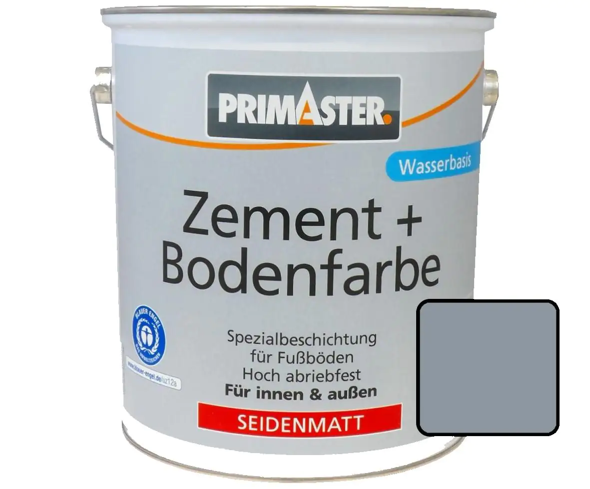 Primaster Zementfarbe und Bodenfarbe 2,5 L silbergrau seidenmatt