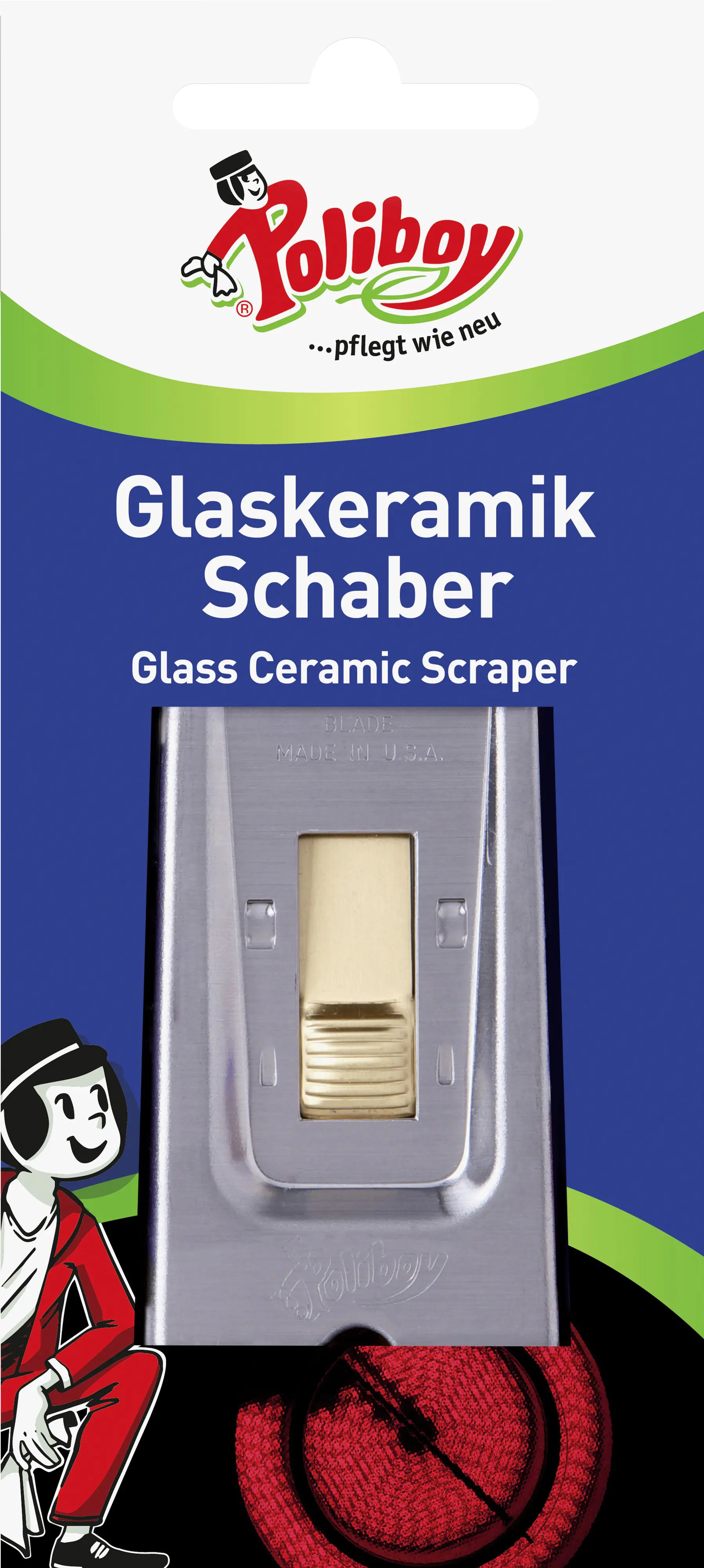 Poliboy Glaskeramikschaber mit versenkbarer Klinge