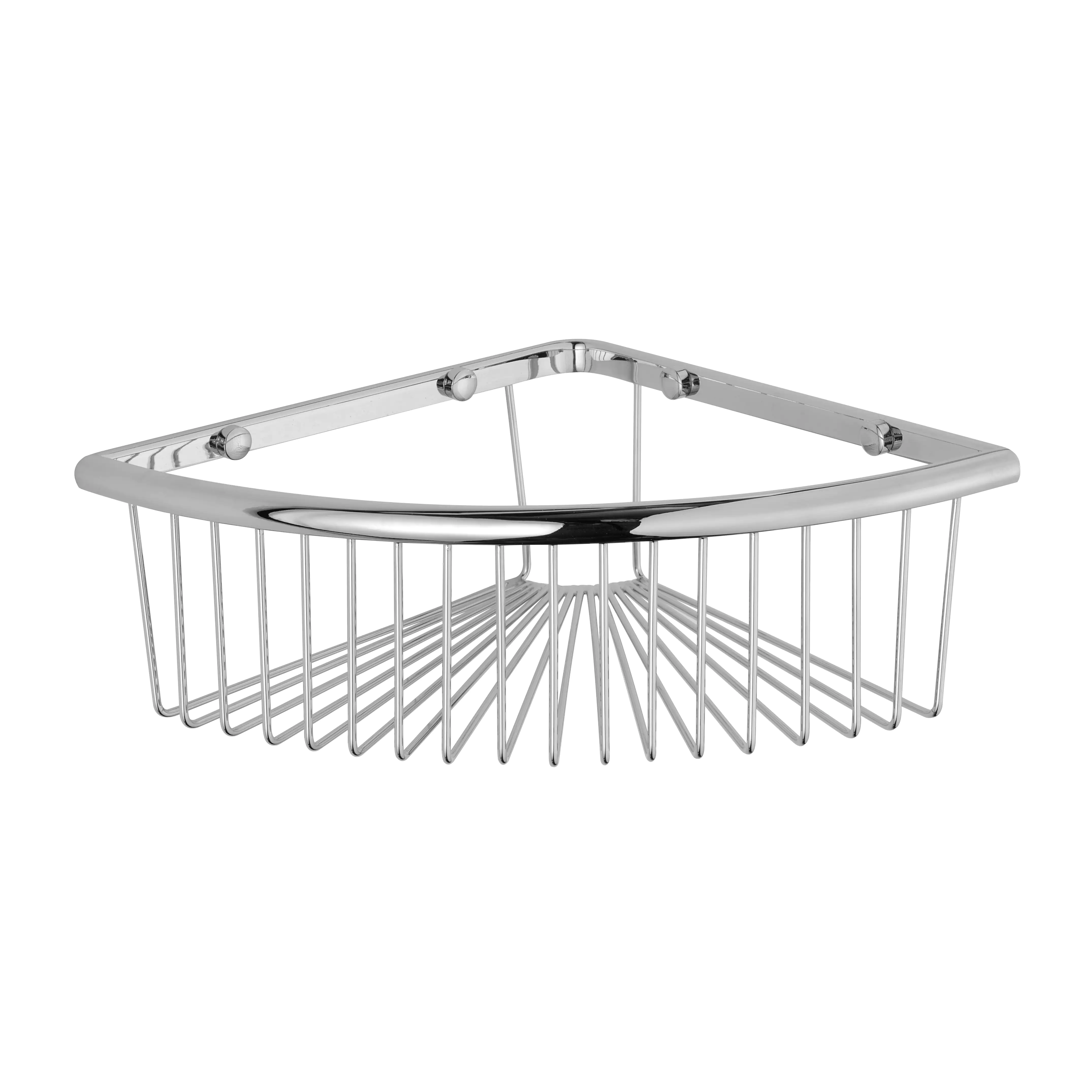 4333692060301 Primaster Eck-Duschkorb Tuna Edelstahl 1 Ablage chrom