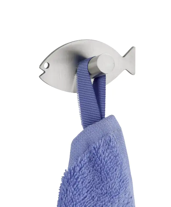 Wenko Wandhaken Fish Edelstahl, chrom, 2er-Set