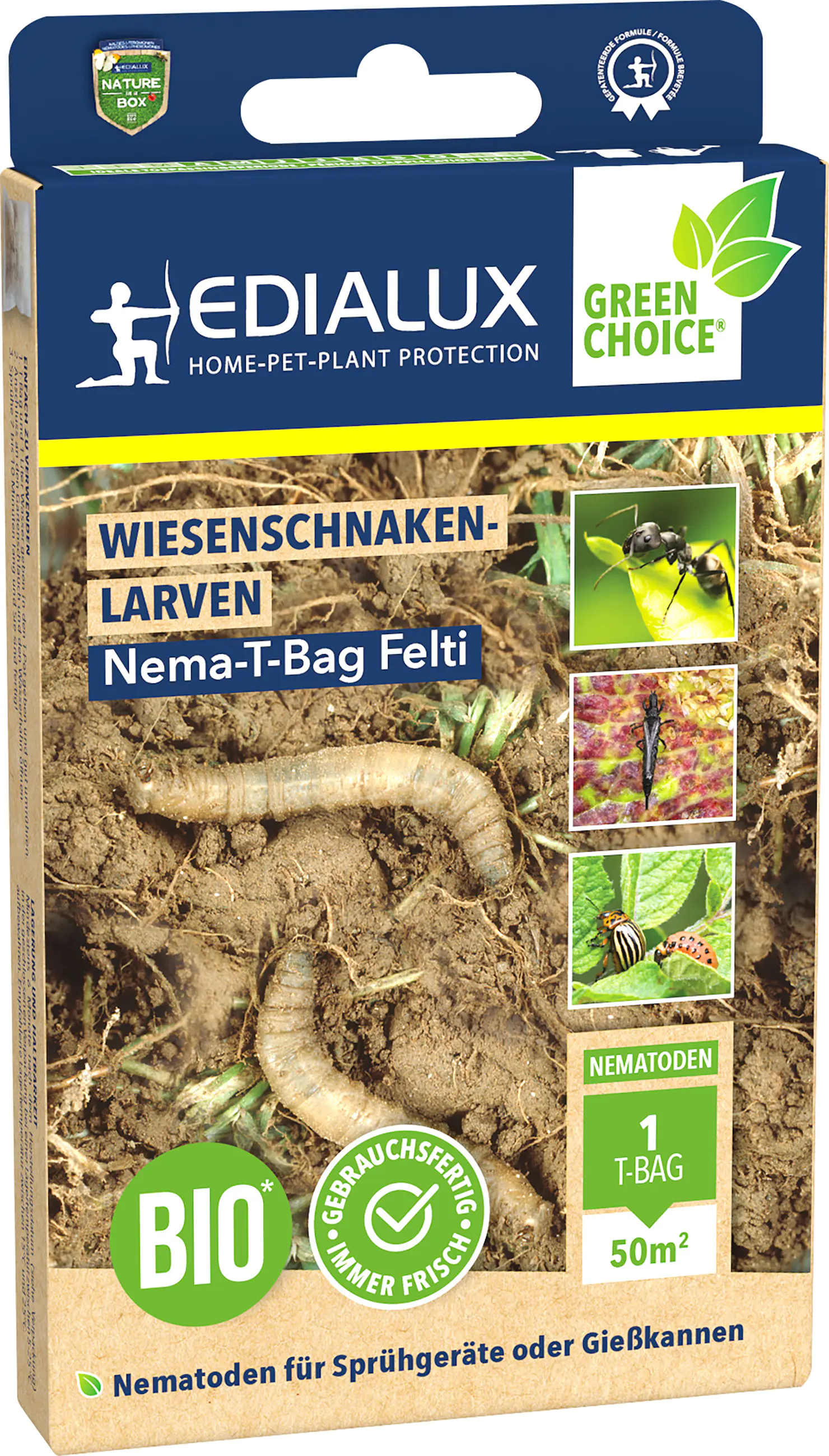 Edialux Nematoden T-Bag Felti gegen Wiesenschnakenlarven 50 m²