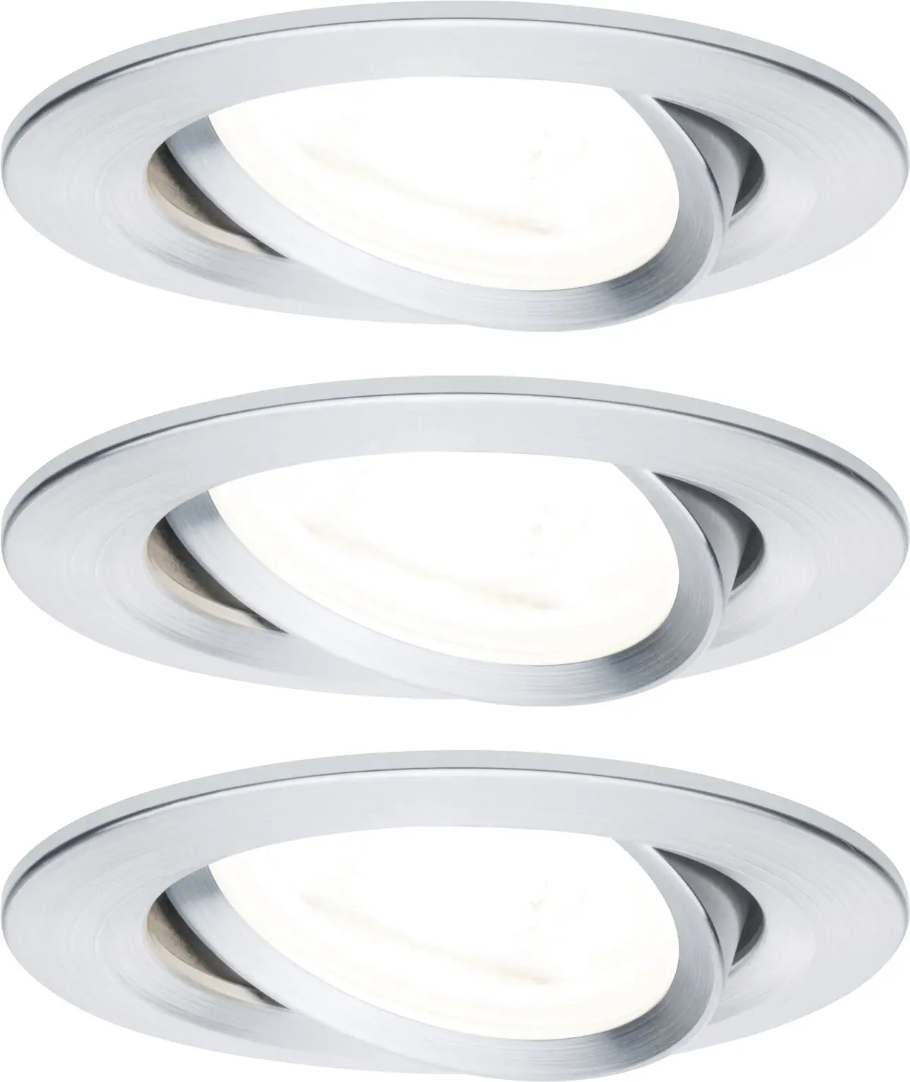 Paulmann LED Einbauleuchte Nova 3er Set alu 8,4 cm schwenkbar GU10 warmweiß