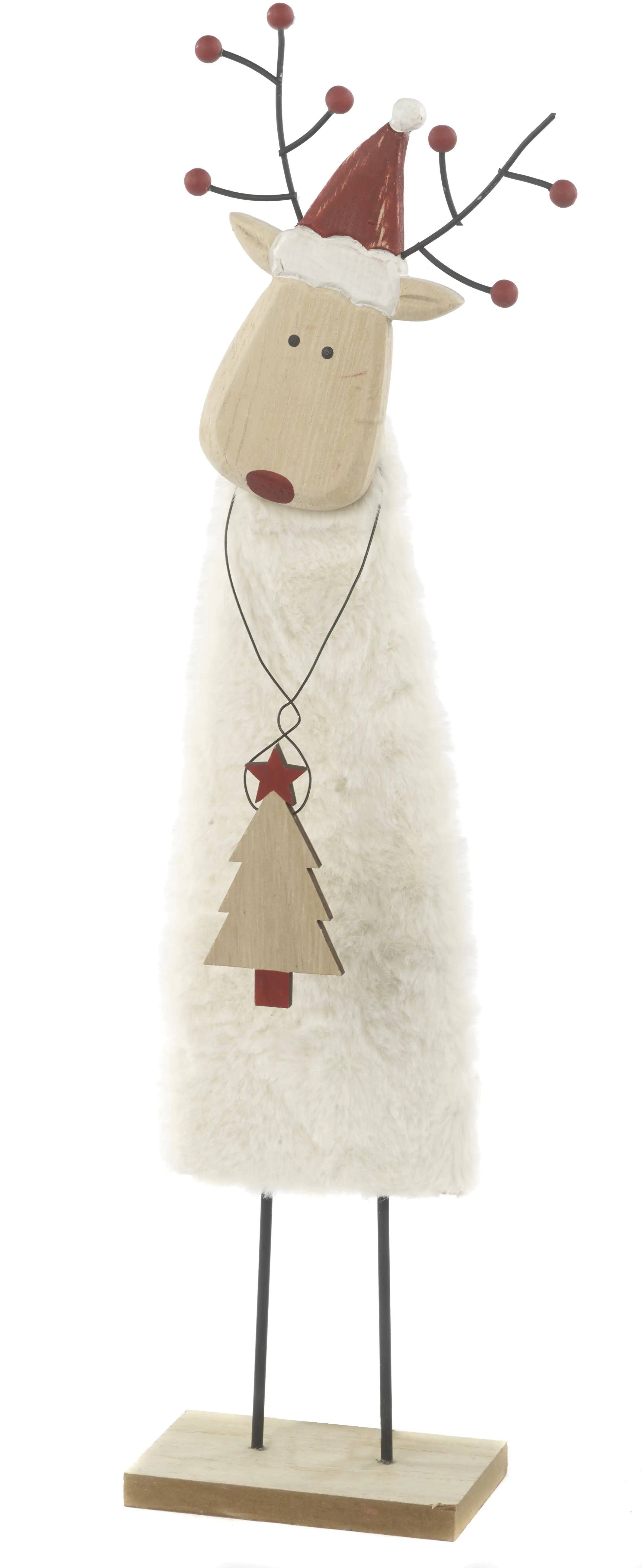 4333692647700 TrendLine Weihnachtsaufsteller Holz Rentier 50 x 12 cm weiß rot
