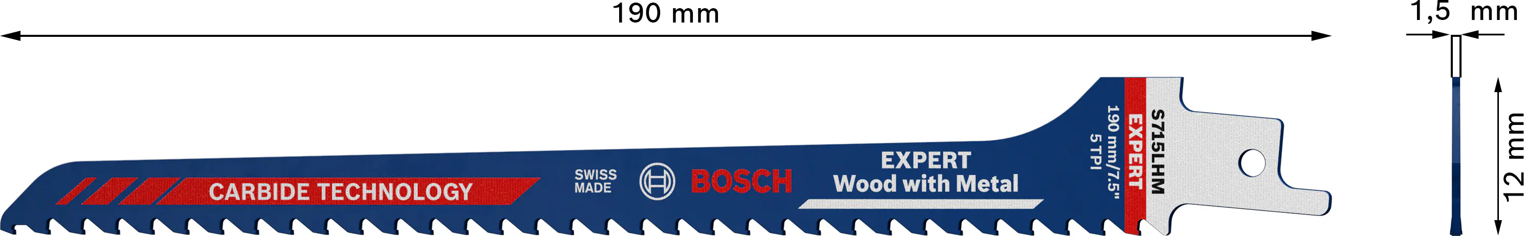 Bosch Säbelsägeblatt EXPERT Wood with Metal S715LHM Bosch Säbelsägeblatt EXPERT Wood with Metal S715LHM