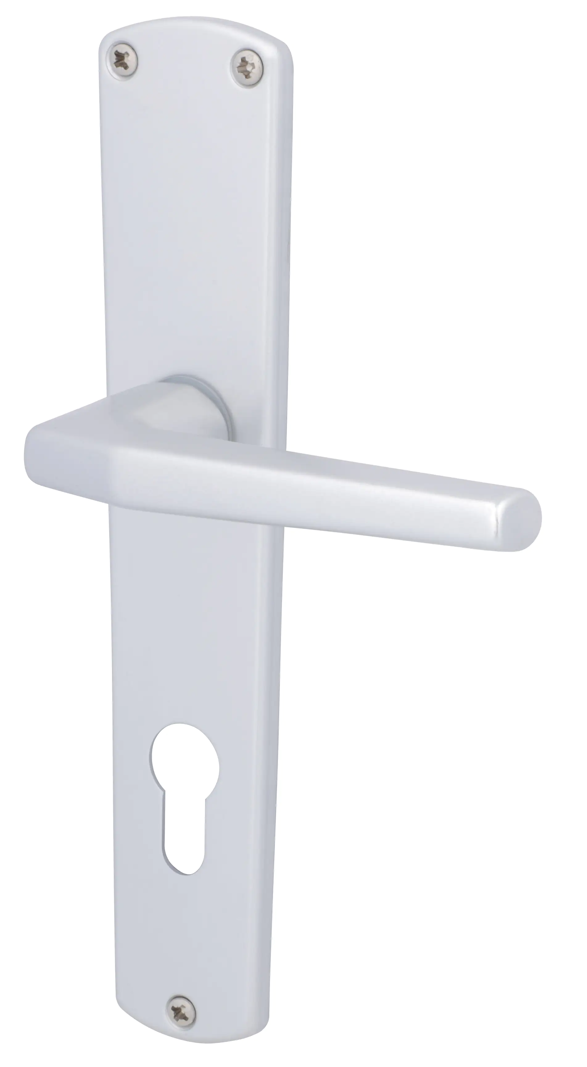 Alpertec PZ-Langschildgarnitur Phil Drücker/Drücker silber abgerundet