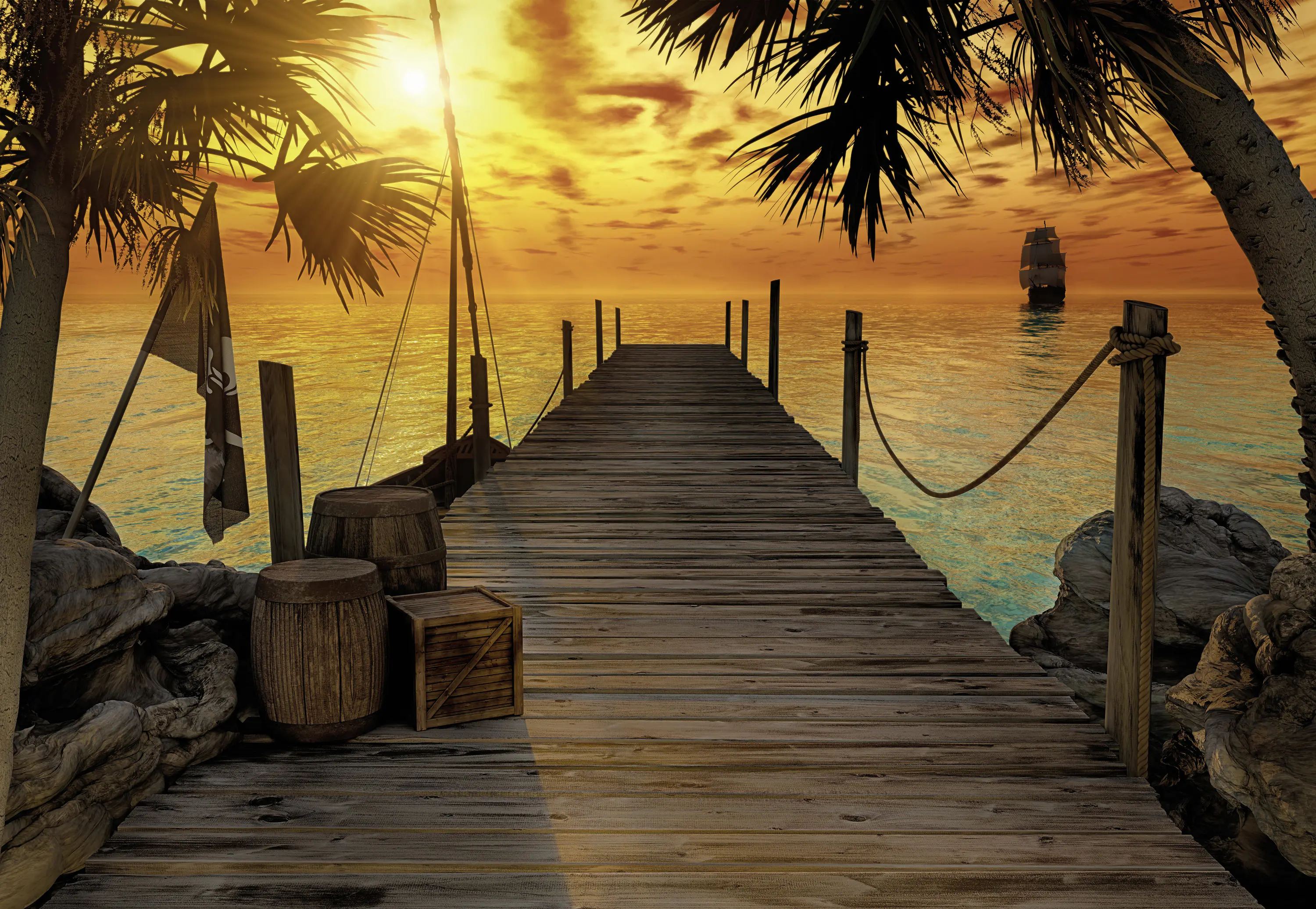 Komar Fototapete Treasure Island 368 x 254 cm 