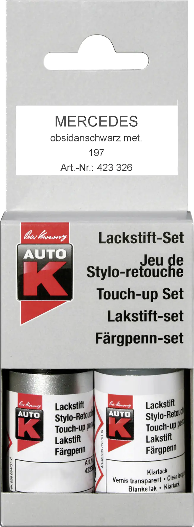 Auto-K Lackstift Mercedes Obsidianschwarz met. 197 2x 9ml