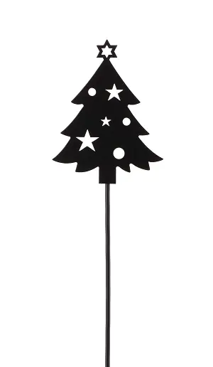 TrendLine Deko Eisen Figurenstecker Weihnachtsbaum 35 x 0,5 x 7,5 cm schwarz