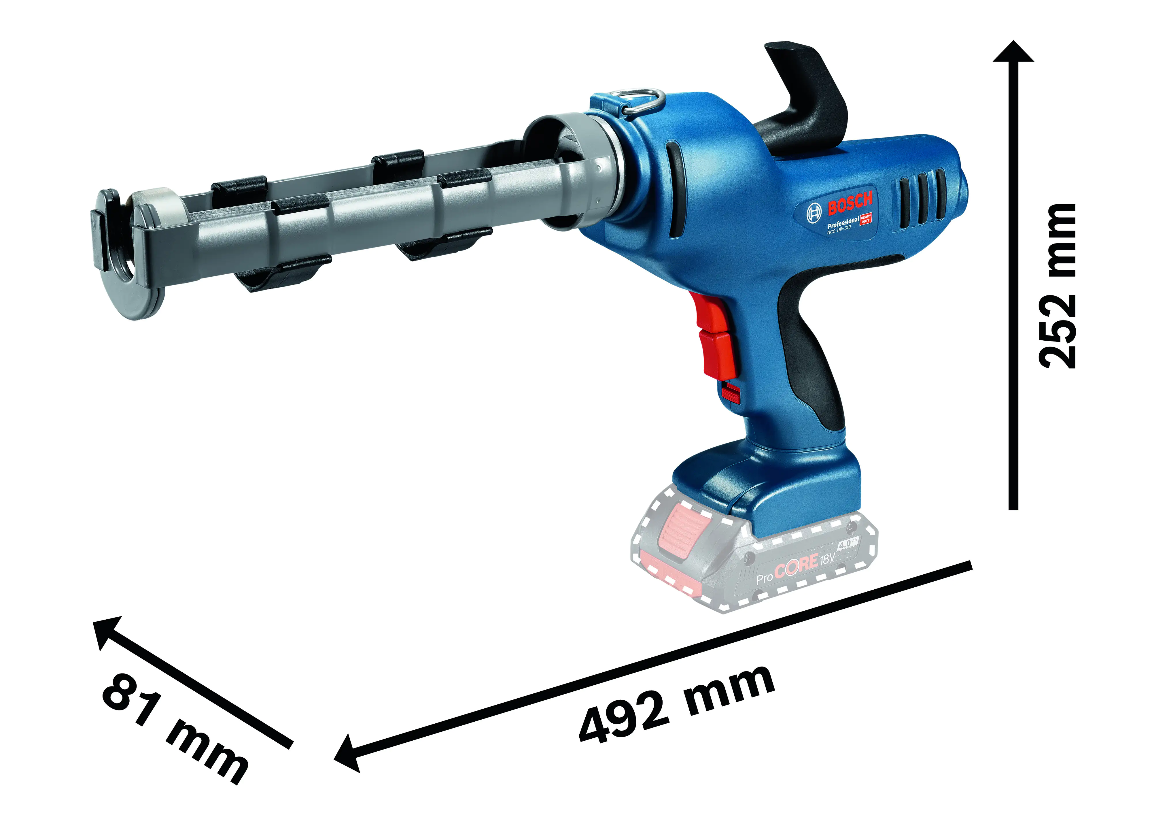 Bosch Professional Akku-Kartuschenpresse GCG 18V-310 , ohne Akku und Ladegerät