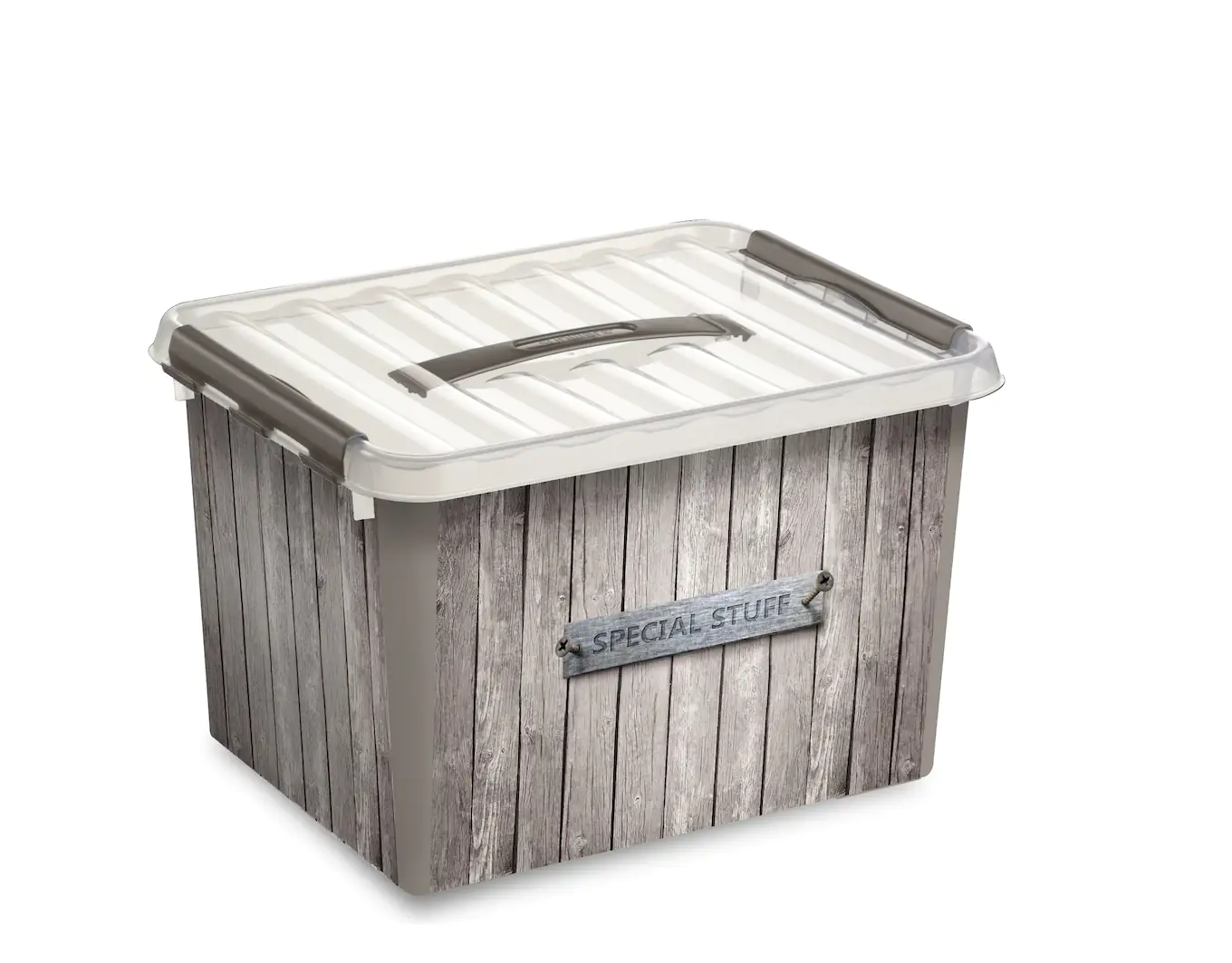 Sunware Aufbewahrungsbox Q-Line inkl. Deckel 22 L Dekor Holz