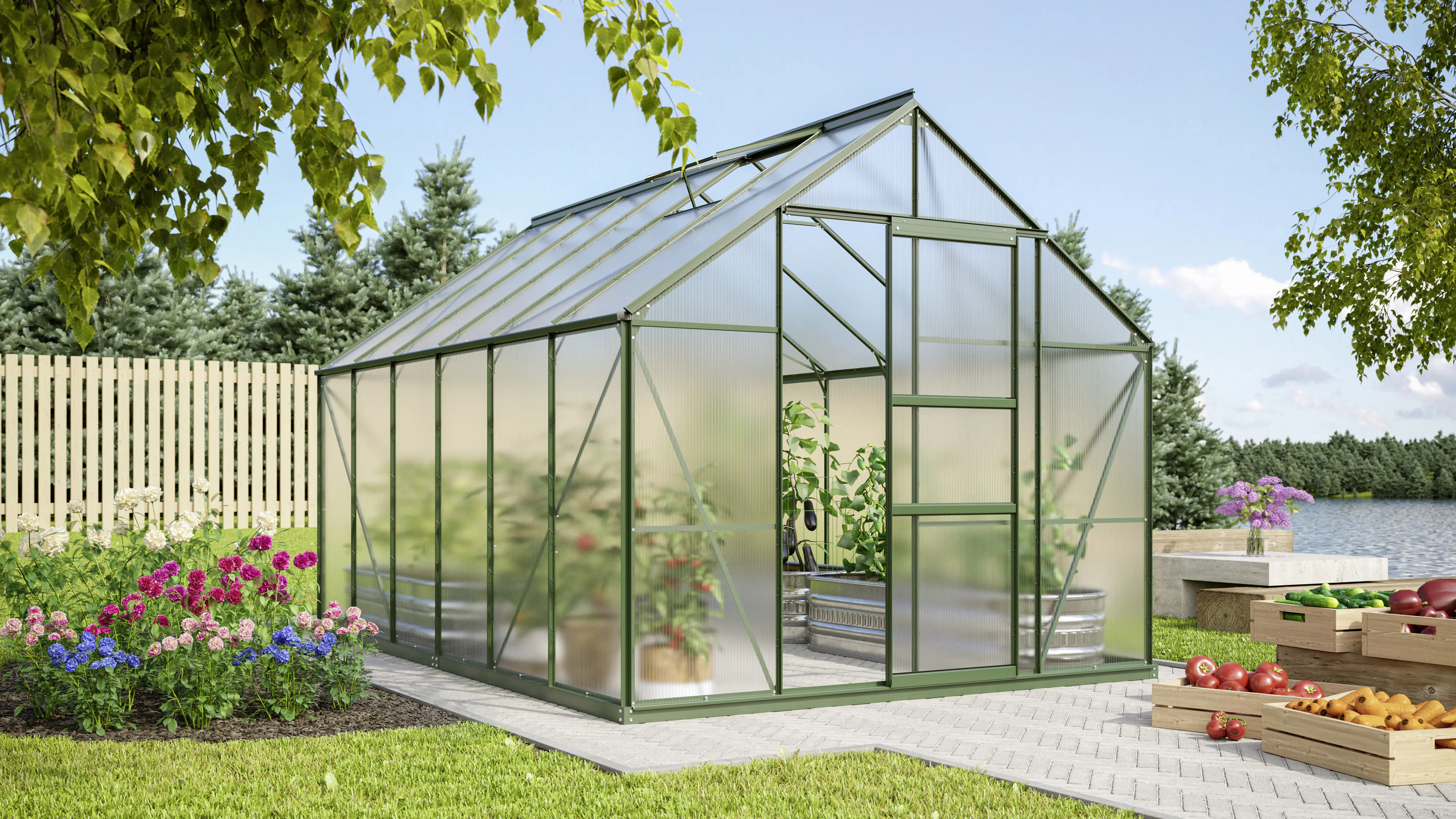 Vitavia Gewächshaus Merkur 9900 254 x 379 cm 4 mm Hohlkammerplatten