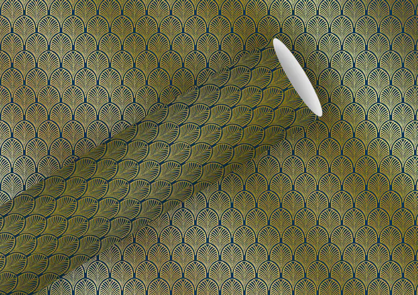 Braun & Company Geschenkpapier Kollektion Art Deco indigo 1,5 m x 70 cm