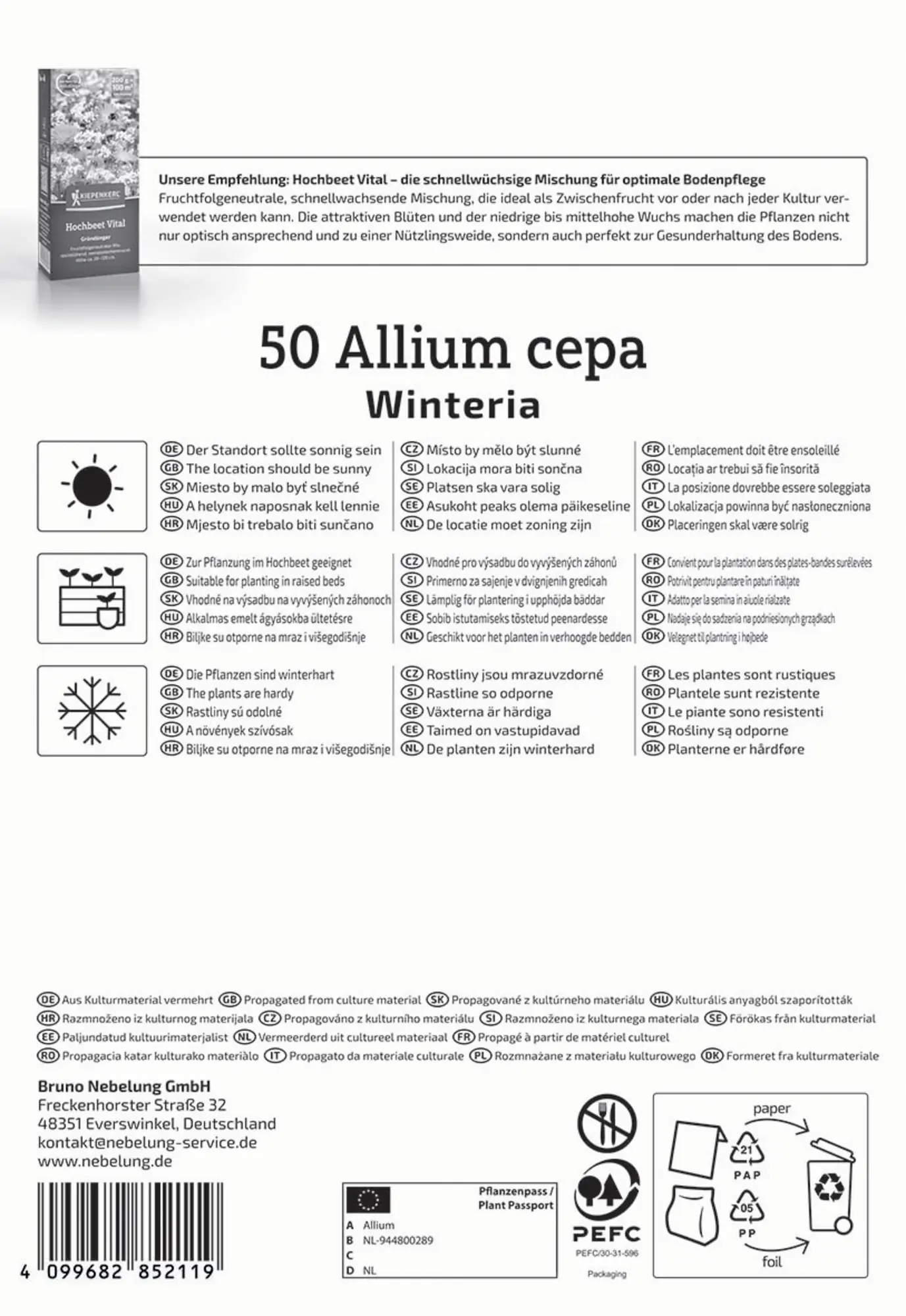 Kiepenkerl Pflanzgut Gelbe Wintersteckzwiebel Winteria 50 Stück