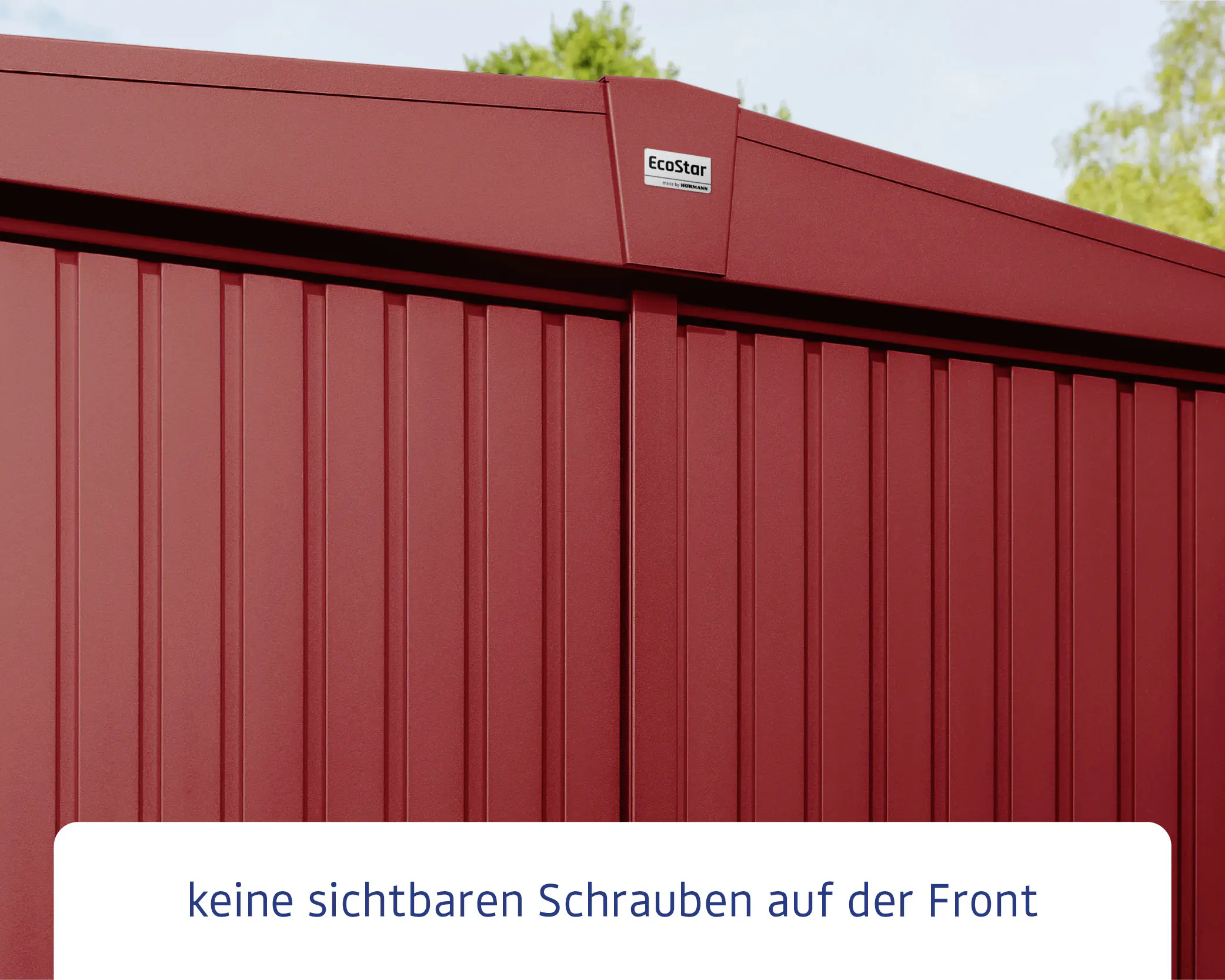 Ecostar Gerätehaus Trend-S Typ 1 258,8 x 121,3 x 216 cm purpurrot