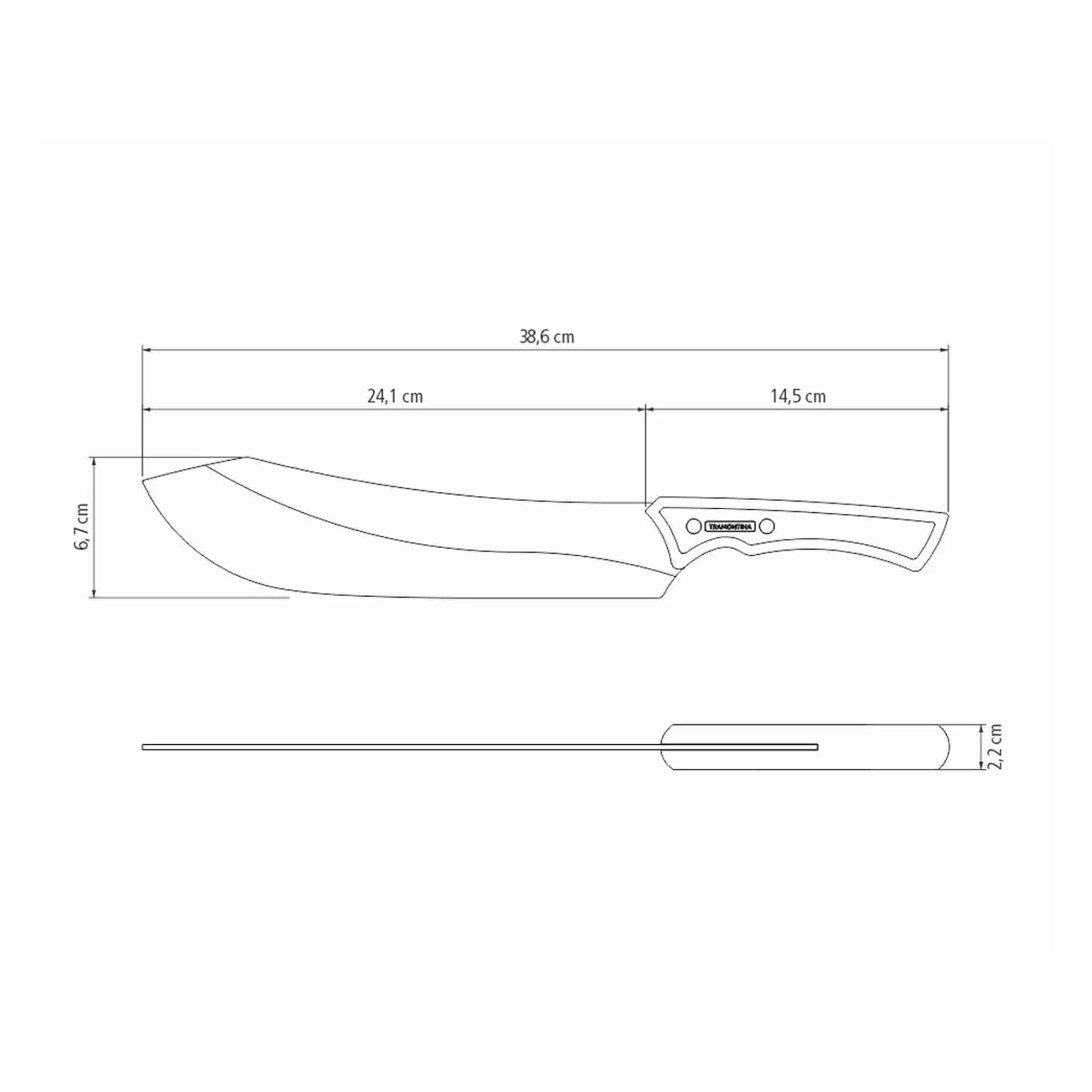 Tramontina Churrasco Fleischmesser 39 cm schwarz