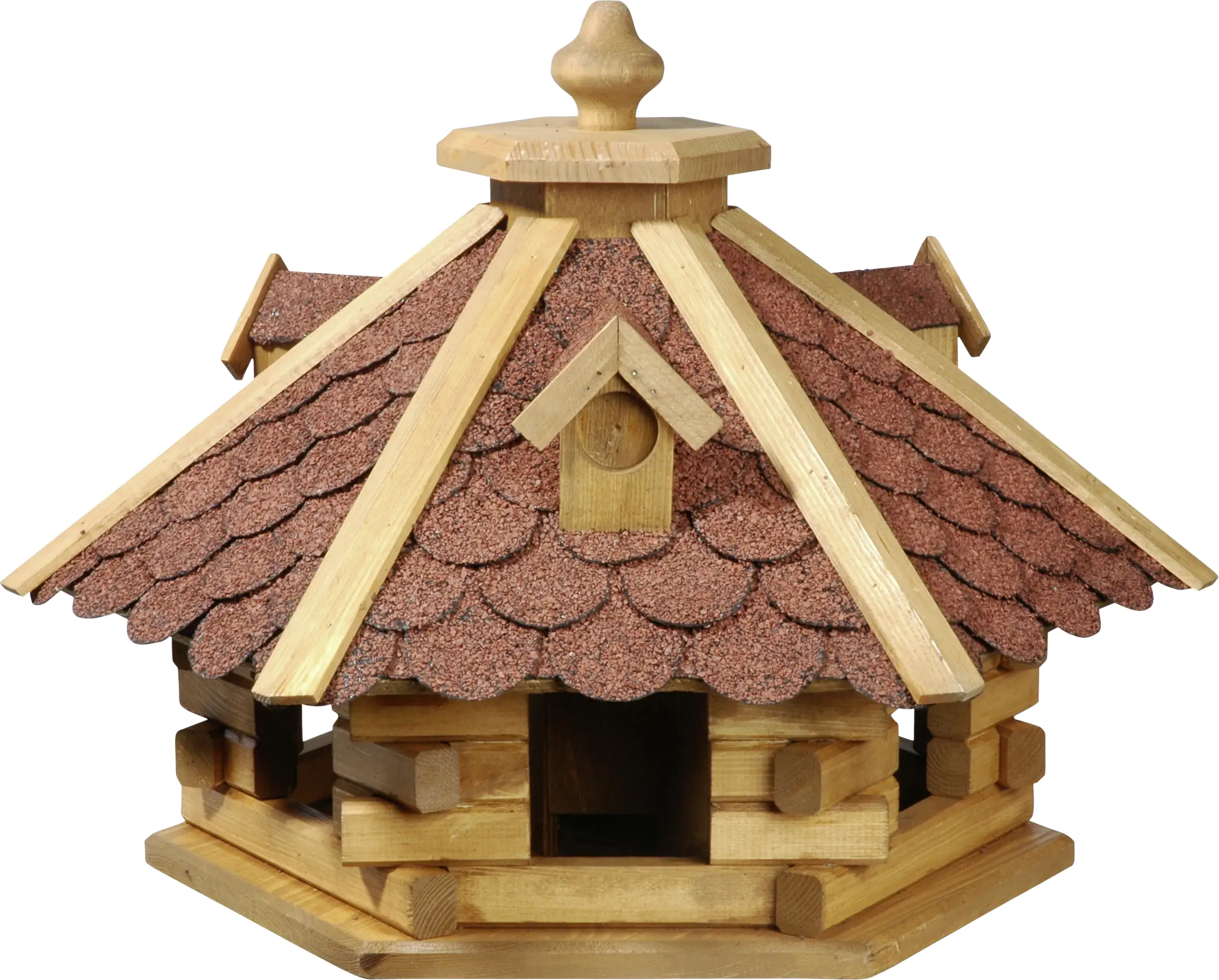 Dobar Vogelhaus Rustikal 6-eckig Kiefernholz natur/rot LxBxH: 51x45x37 cm Dobar Vogelhaus Rustikal 6-eckig Kiefernholz natur/rot LxBxH: 51x45x37 cm