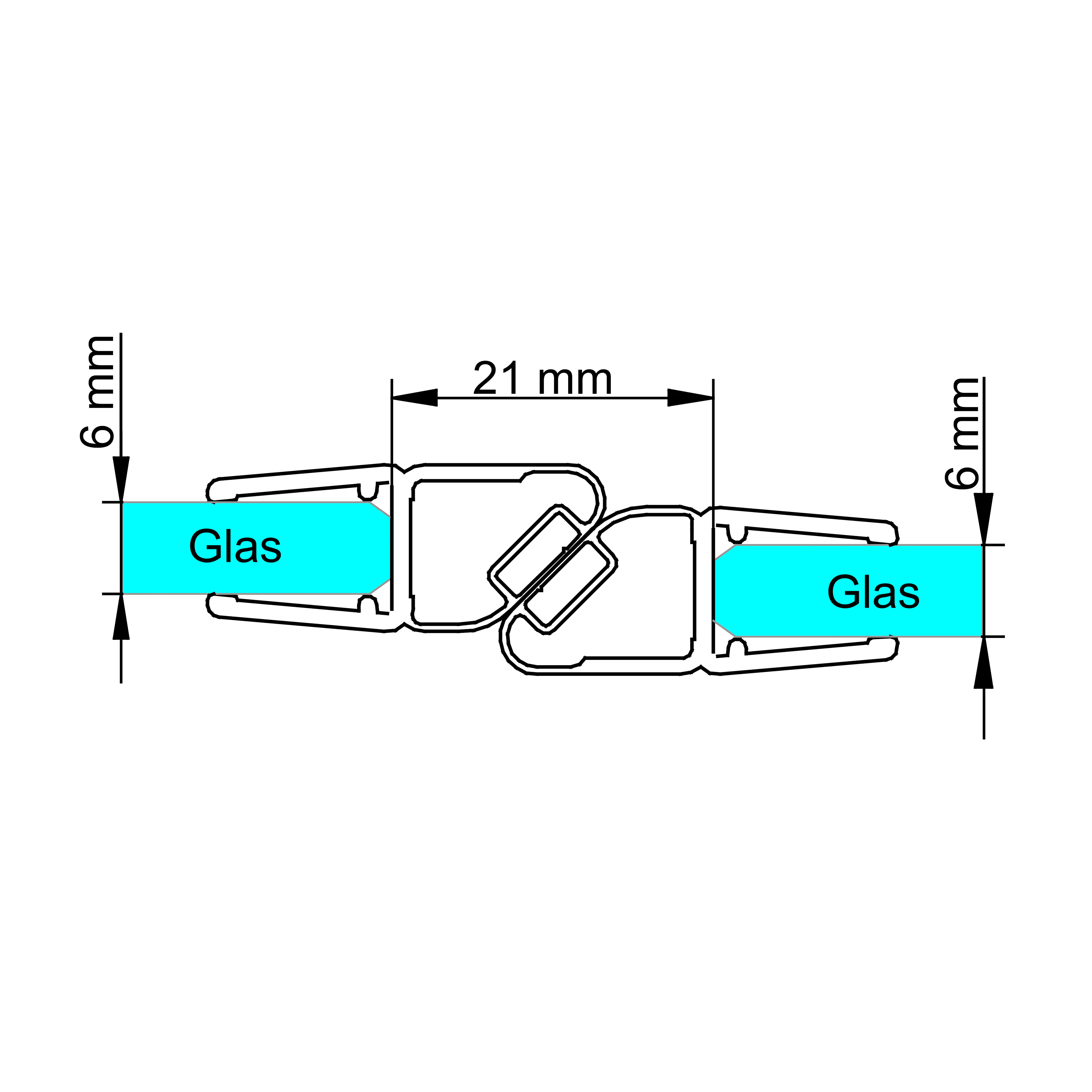 Schulte 2 x Magnetprofil Länge: 200 cm
