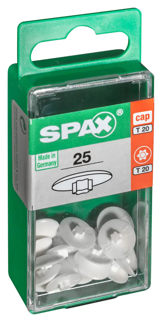 Spax Abdeckkappen weiß zum stecken - 25 Stk. Spax Abdeckkappen weiß zum stecken - 25 Stk.