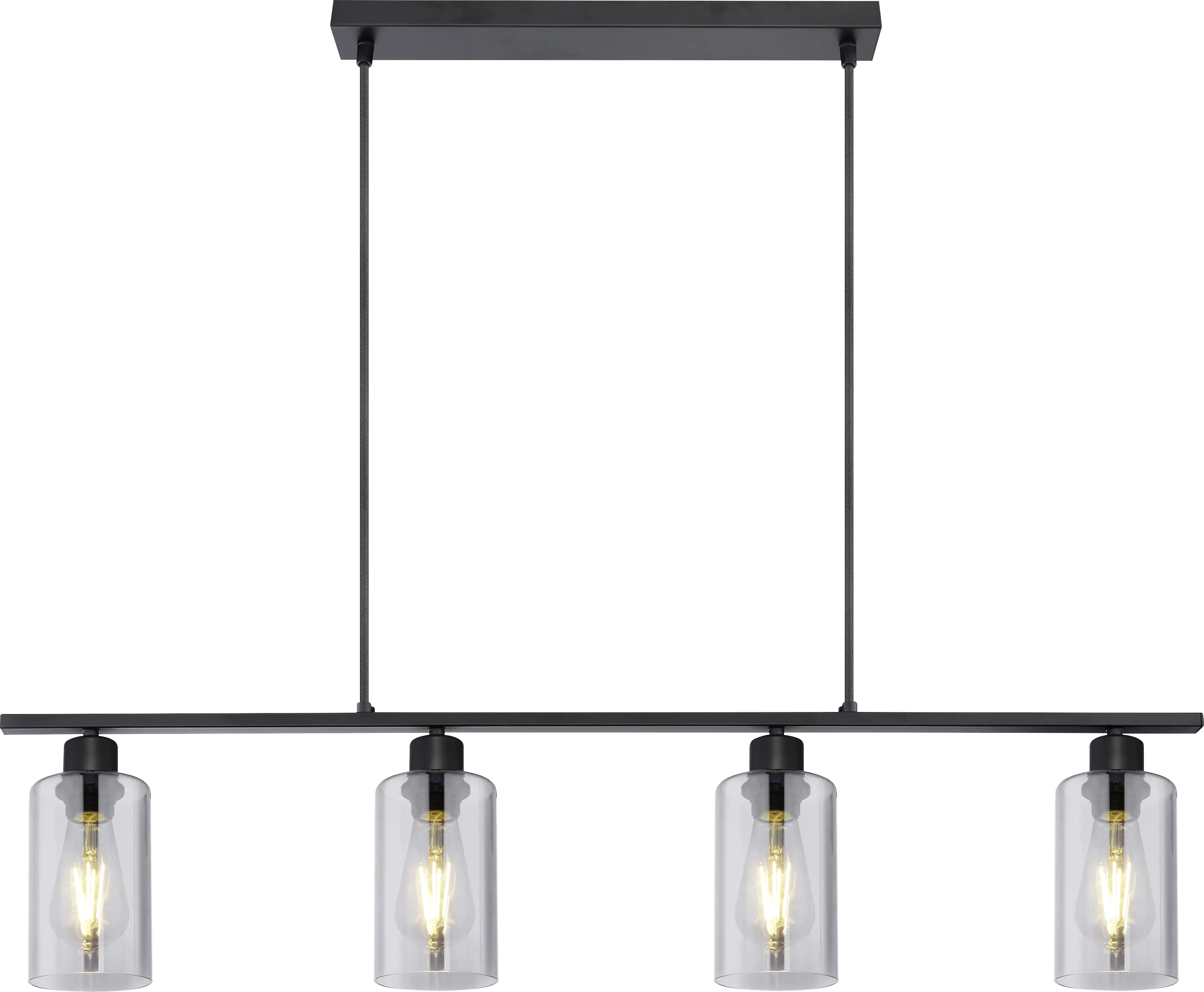 Globo 4er Hängeleuchte Hadera schwarz 98 x 10 cm 4 x E 27 max. 60 W dimmbar