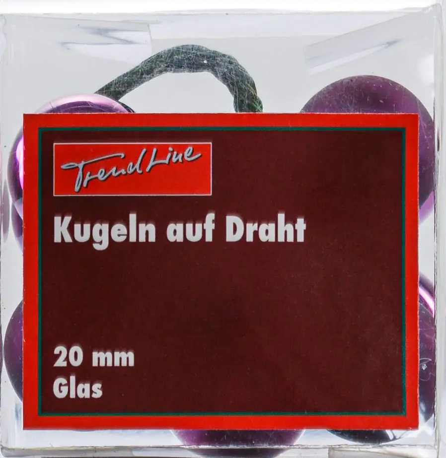 TrendLine Glaskugeln auf Draht glanz, 20 mm, lila