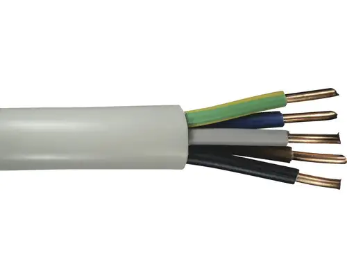 Feuchtraumleitung NYM-J 5 x 4, 20 Meter, Ring, grau