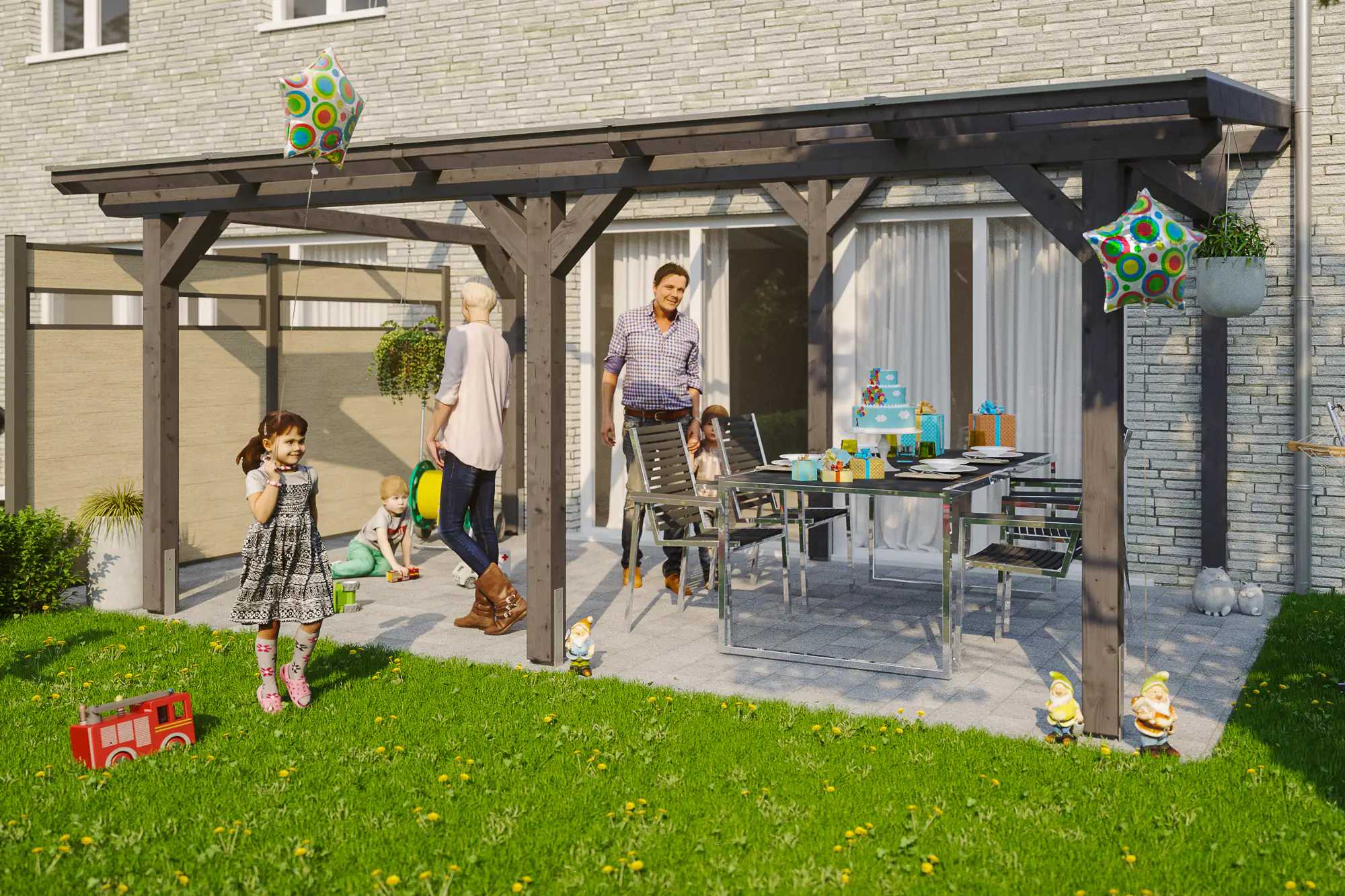 SKAN HOLZ Terrassenüberdachung Siena 541 x 250 cm Leimholz