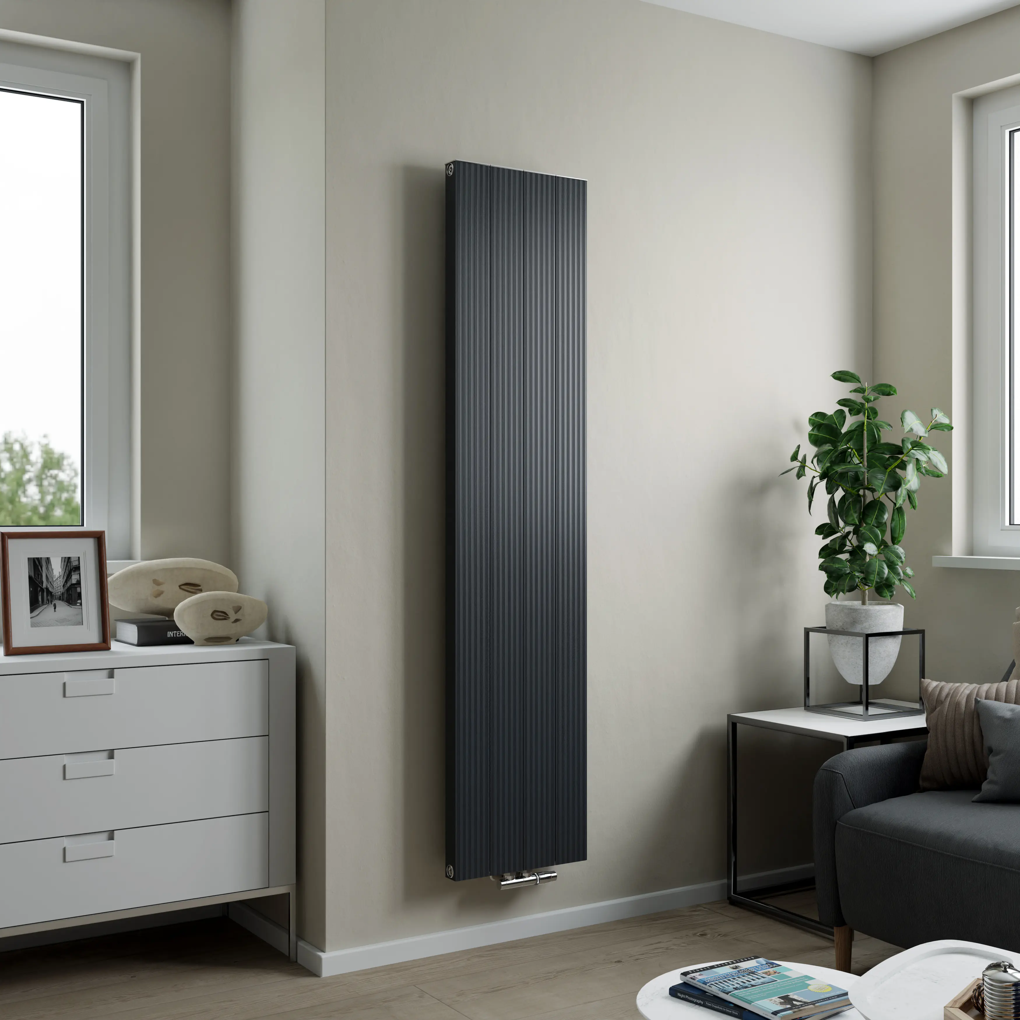 Ximax Design-Heizkörper Valeo 180 x 40 cm 986 Watt anthrazit