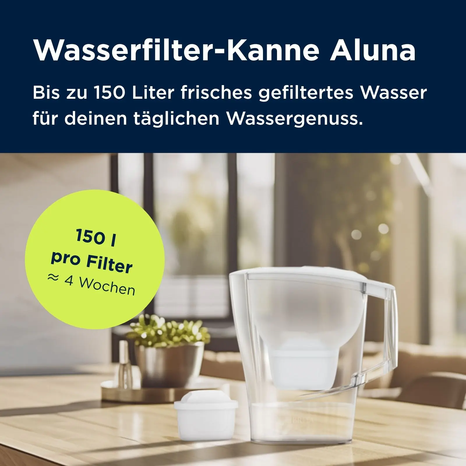 Brita Wasserfilter-Kanne Aluna weiß 2,4 l Füllmenge