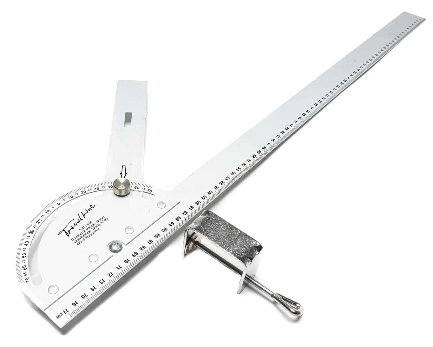 TrendLine Multifunktionswinkel-Lineal mit wechselbarem Anschlag 77 cm