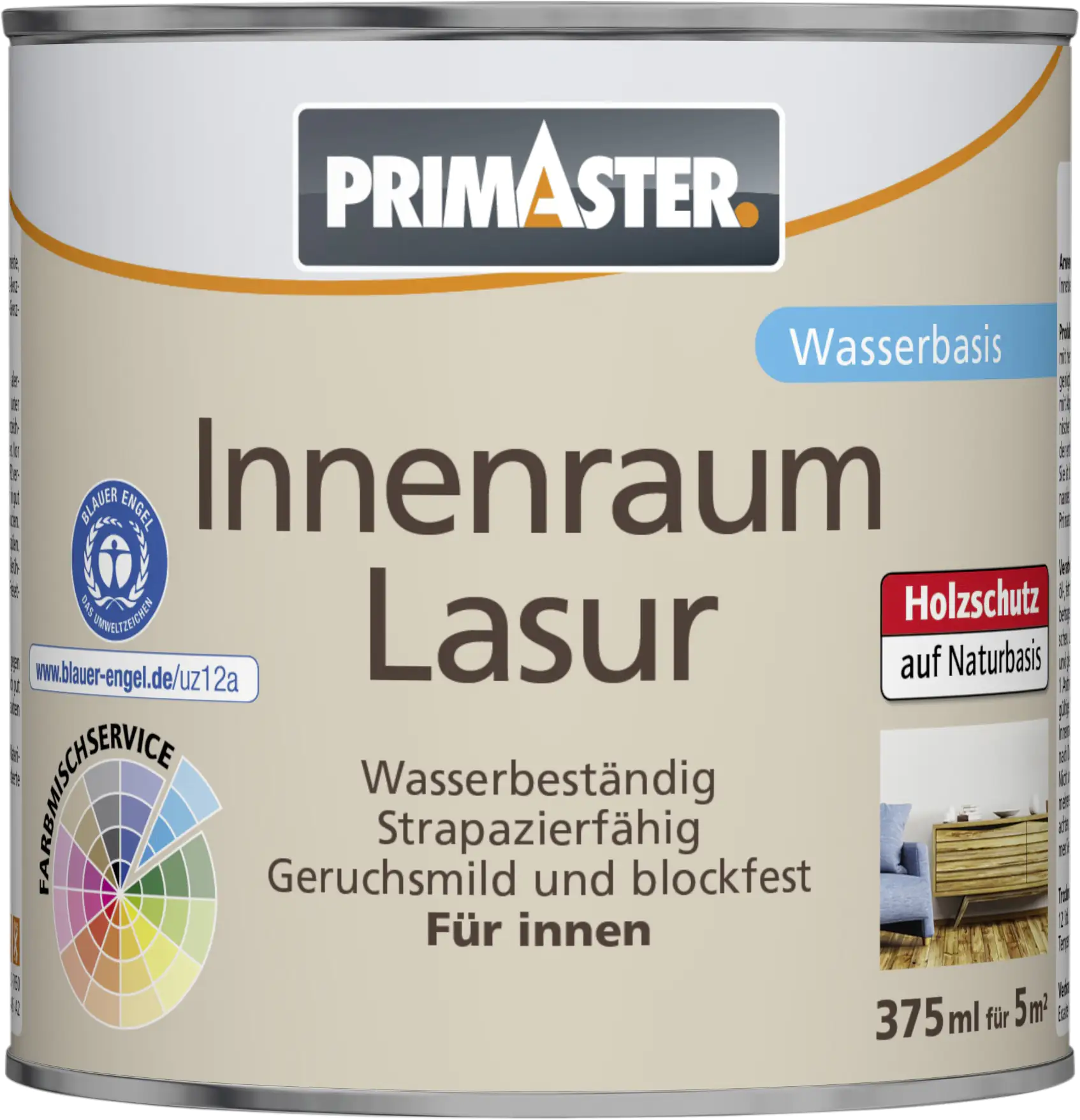 Primaster Innenraumlasur 375 ml betongrau