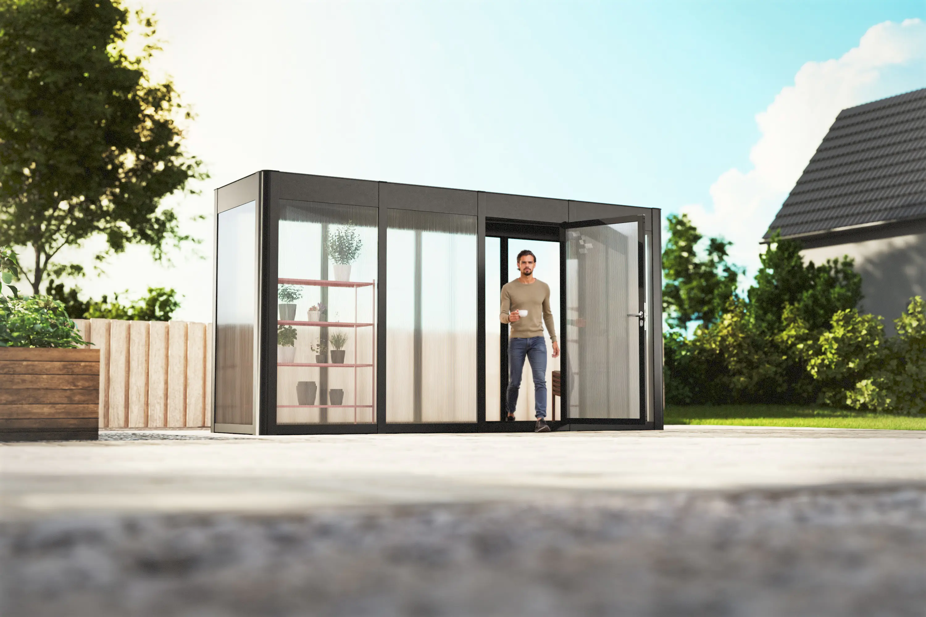 SunElements SunGarden Gartenhaus Select 4.1 443 x 128 cm anthrazit-metallic