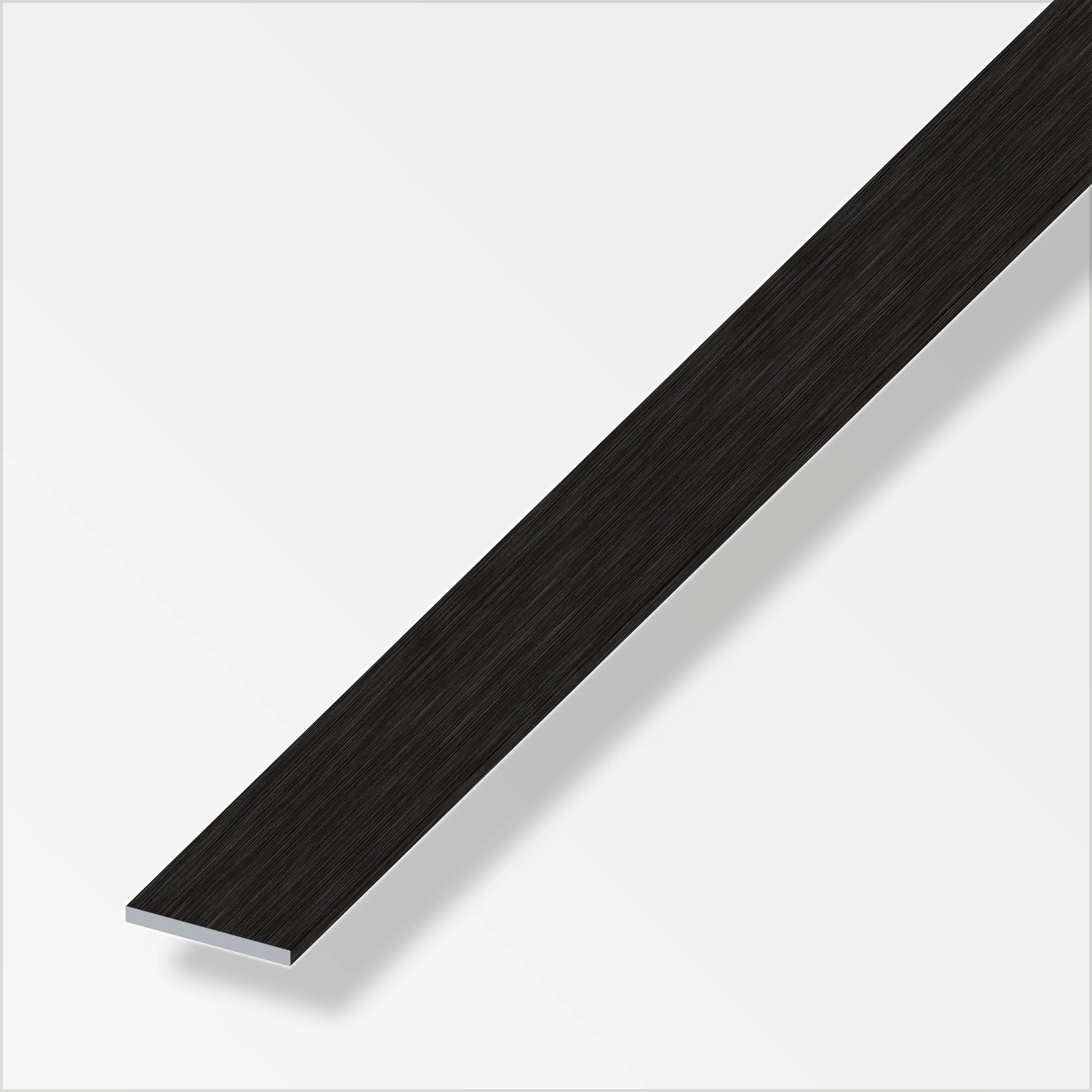 alfer Flachstange Aluminium 2,5 m x 20 × 2 mm schwarz 
