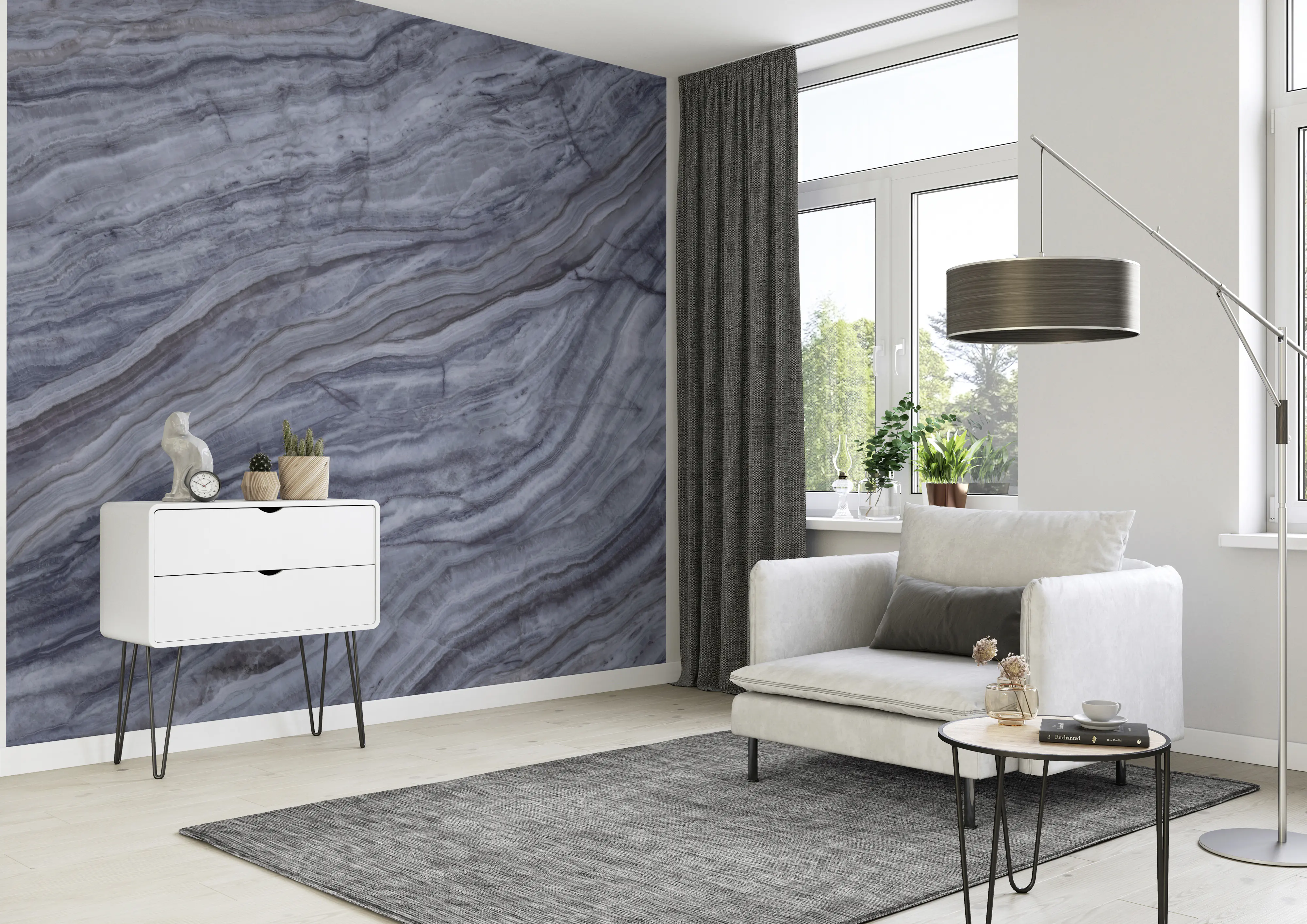 Rasch Vlies Fototapete 364576 Blau-Nachtblau Muster & Motive 3 m x 3,18 m