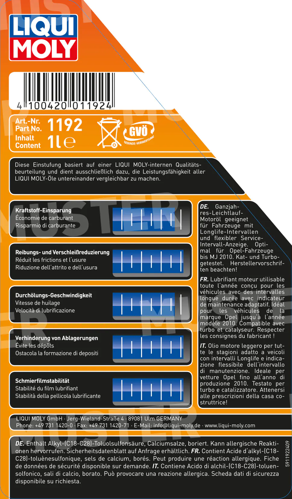 Liqui Moly Motoröl Special TecLL 5W-30 1 L