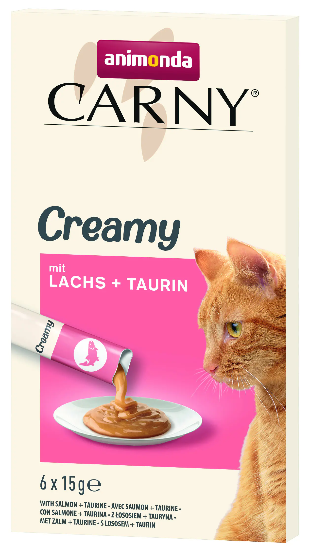 Carny Creamy Katzen Leckerli getreidefrei 90 g Lachs & Taurin