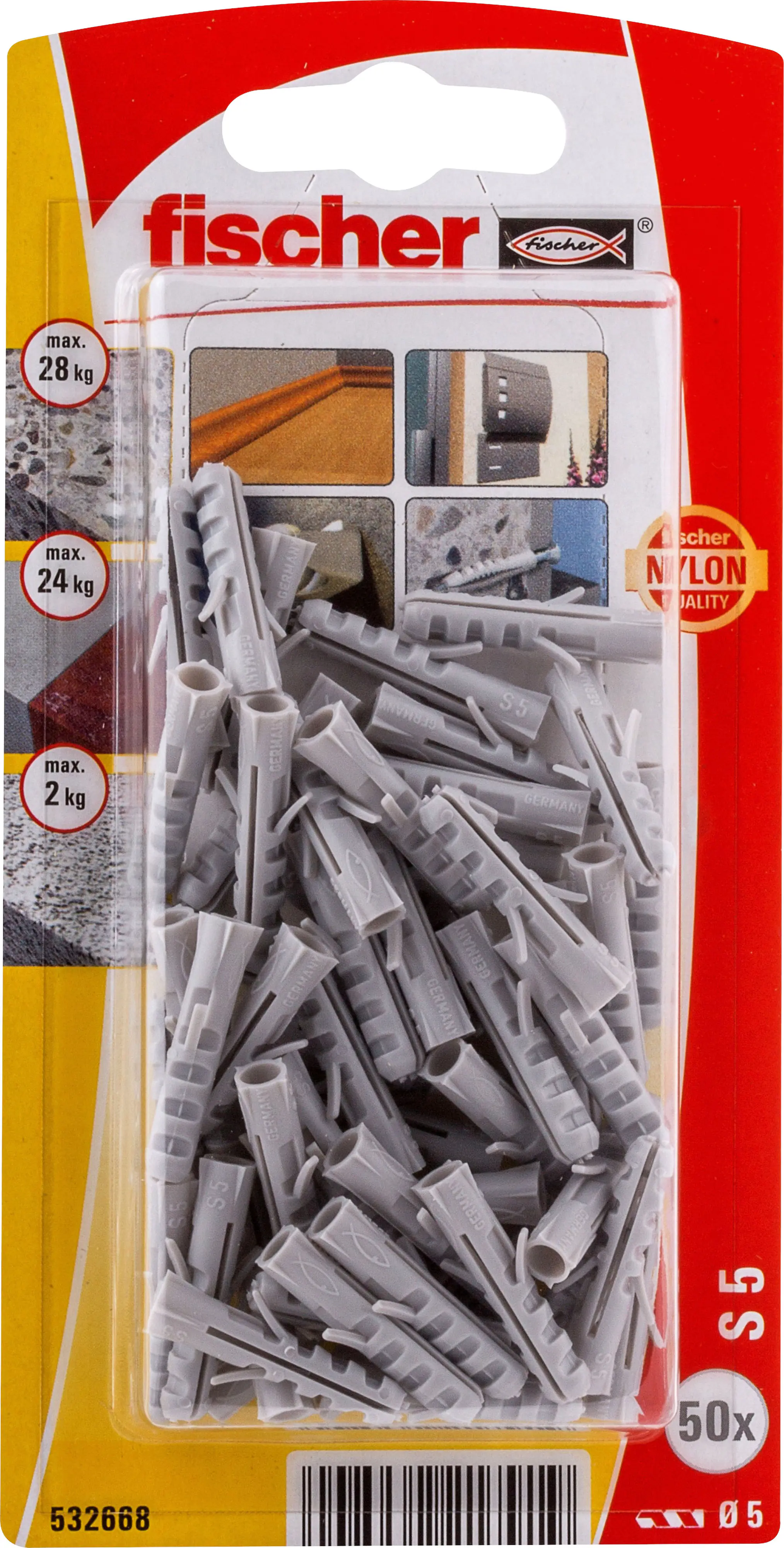 Fischer Dübel S 5 5 x 25 mm - 50 Stück