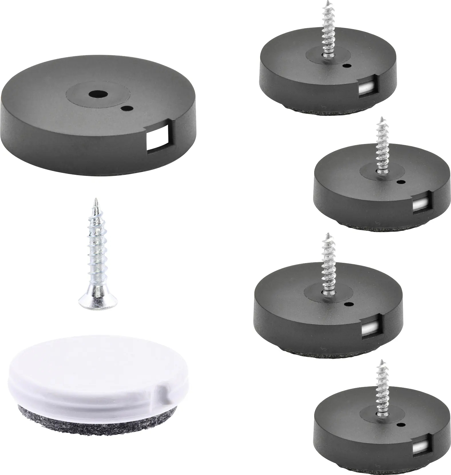 Wagner Möbelgleiter zum Anschrauben Ultrasoft grau schwarz Ø 20 mm - 4 Stück Wagner Möbelgleiter zum Anschrauben Ultrasoft grau schwarz Ø 20 mm - 4 Stück