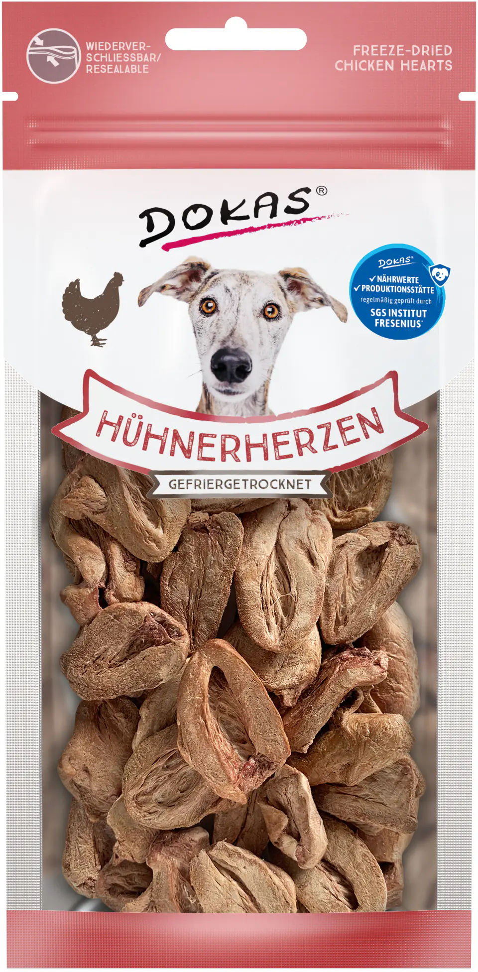 Dokas Hühnerherzen 22 g, gefriergetrocknet