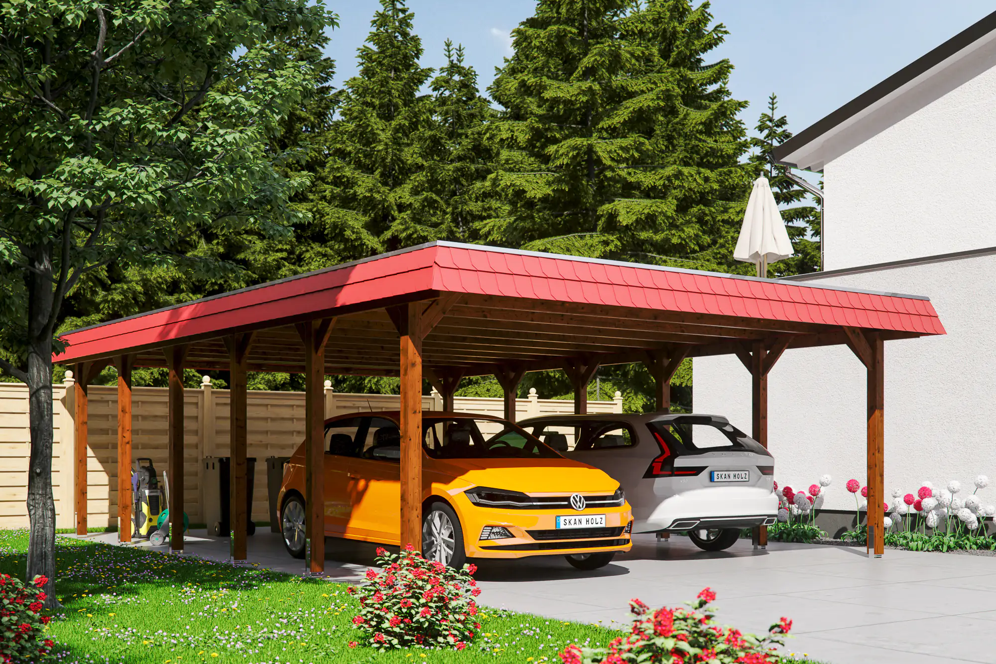 SKAN HOLZ Carport Spreewald 585 x 893 cm mit EPDM-Dach