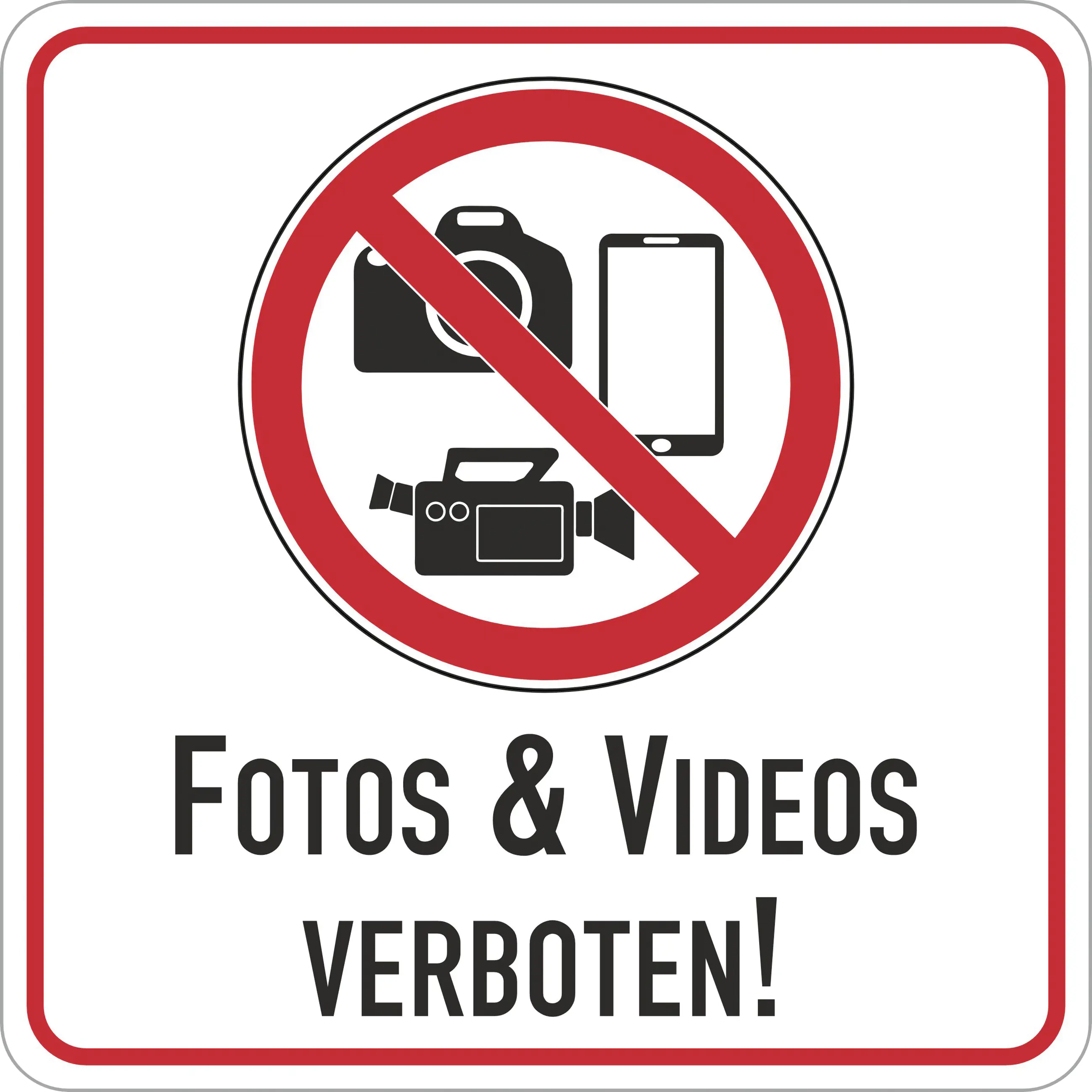 Hernmann Schütz Aufkleber Fotos und Videos verboten! 65 x 65 mm