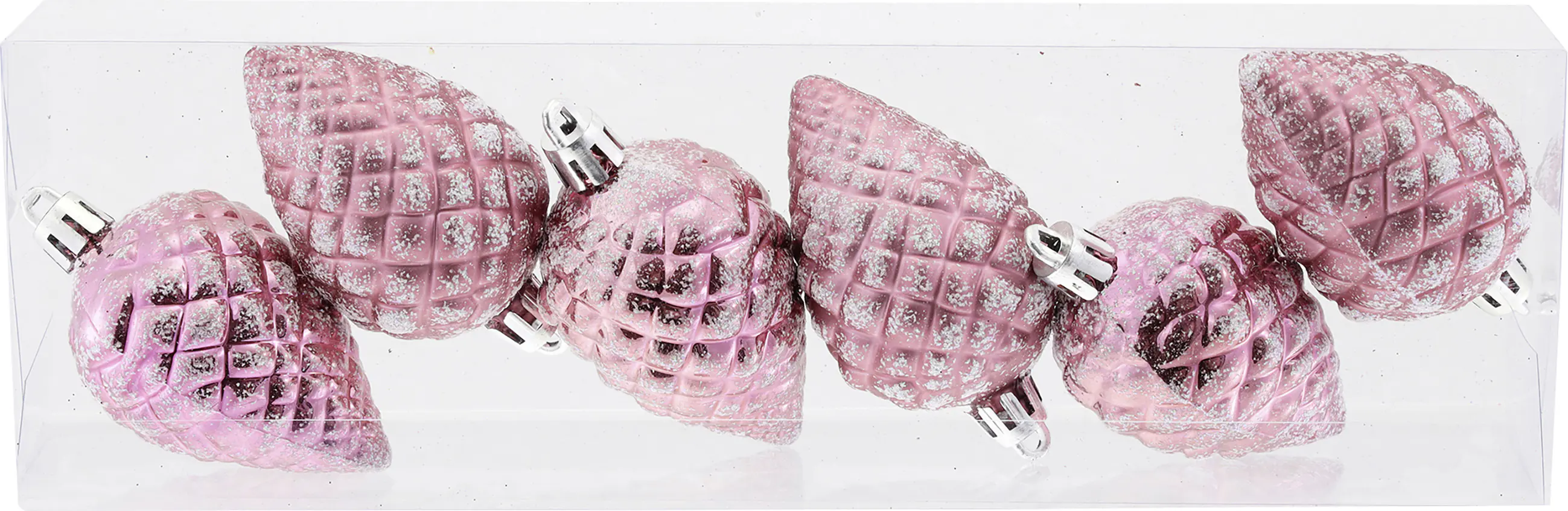 Dekohänger Zapfen Kunststoff 8 cm Rose 6 Stück