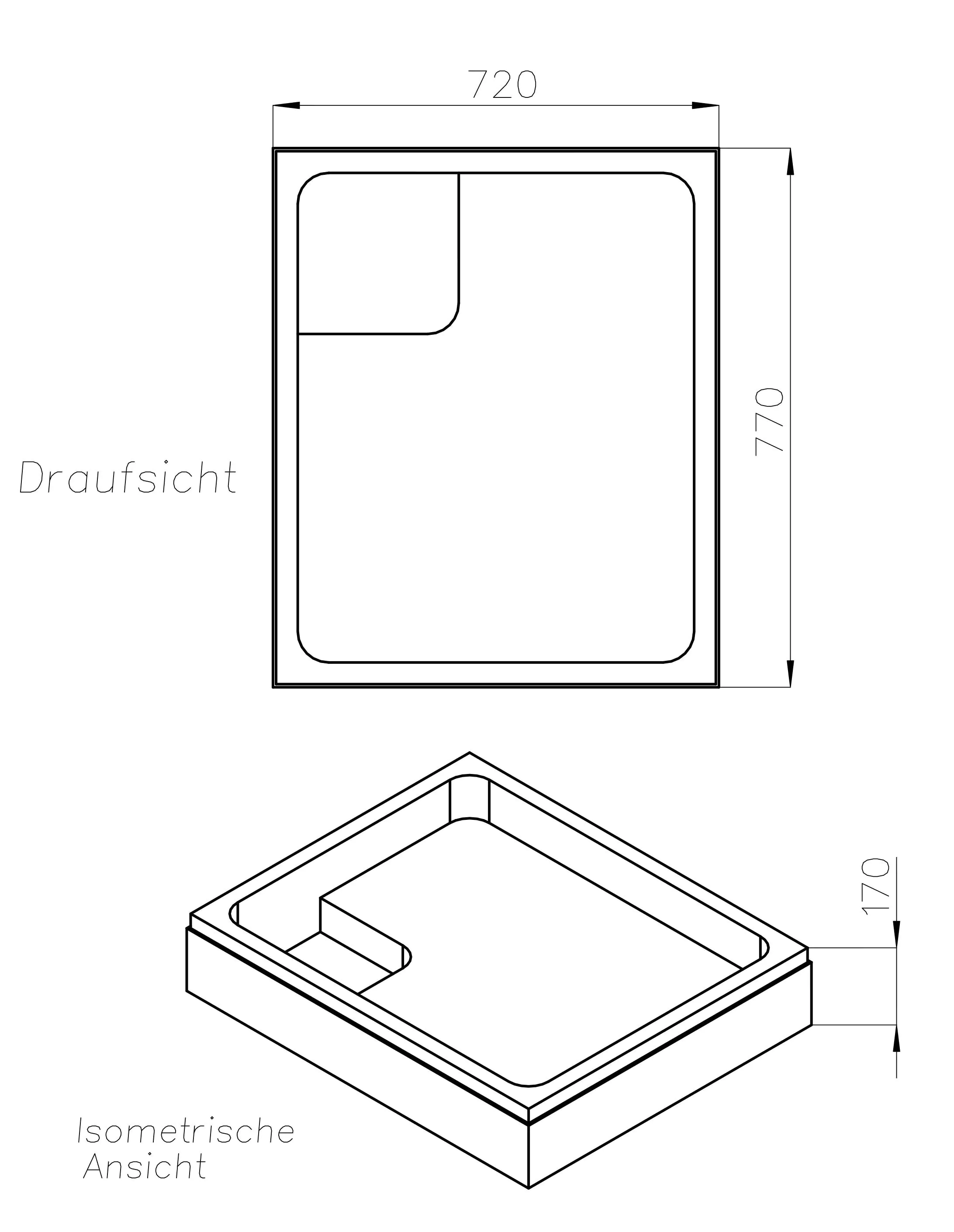 Ottofond Wannenträger Samos 770 x 720mm Ottofond Wannenträger Samos 770 x 720mm