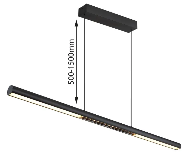 Globo Hängeleuchte Cody 120 x 150 cm L x H schwarz matt