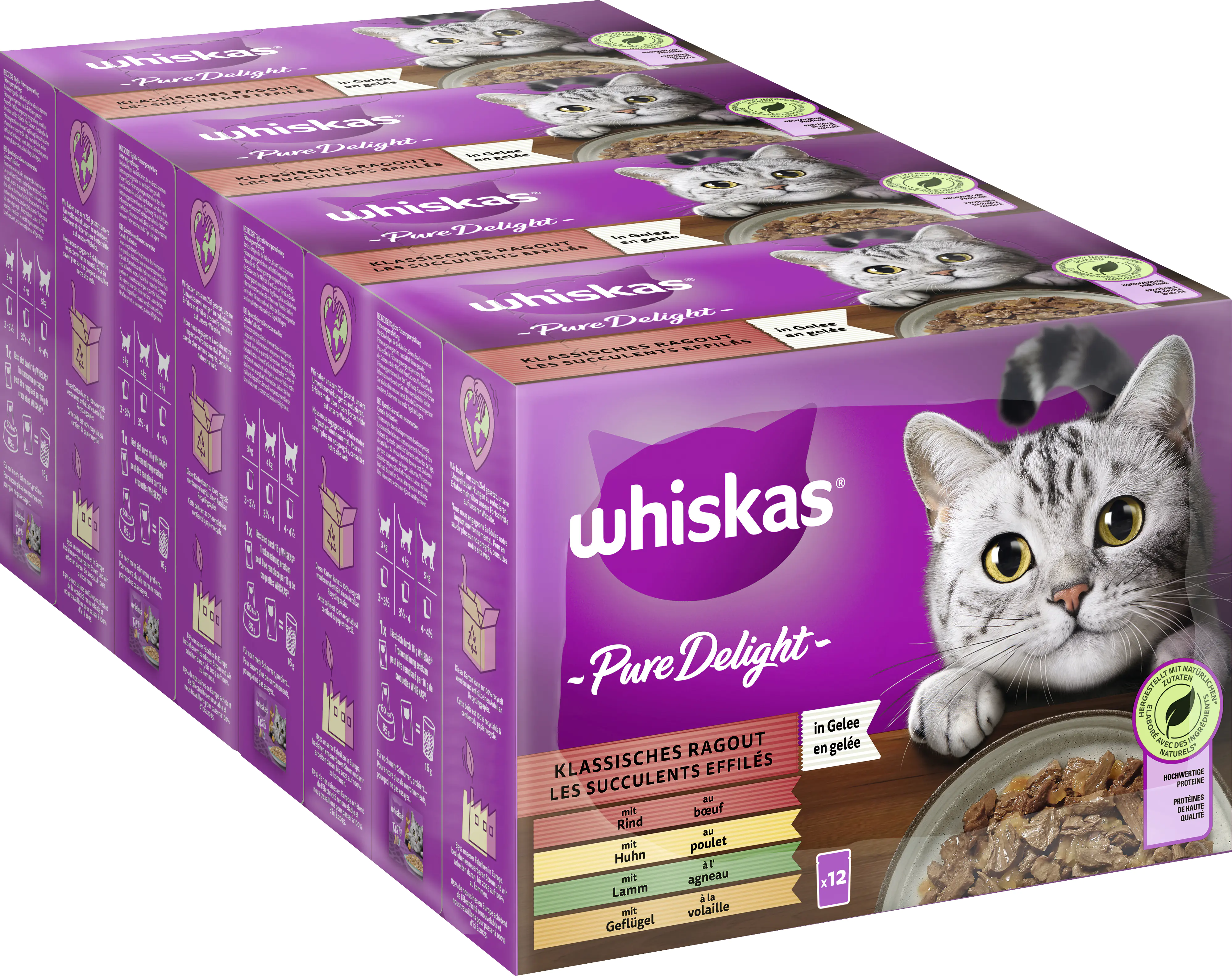 Whiskas Multipack Pure Delight Klassisches Ragout Katzenfutter 12 x 85 g Whiskas Multipack Pure Delight Klassisches Ragout Katzenfutter 12 x 85 g