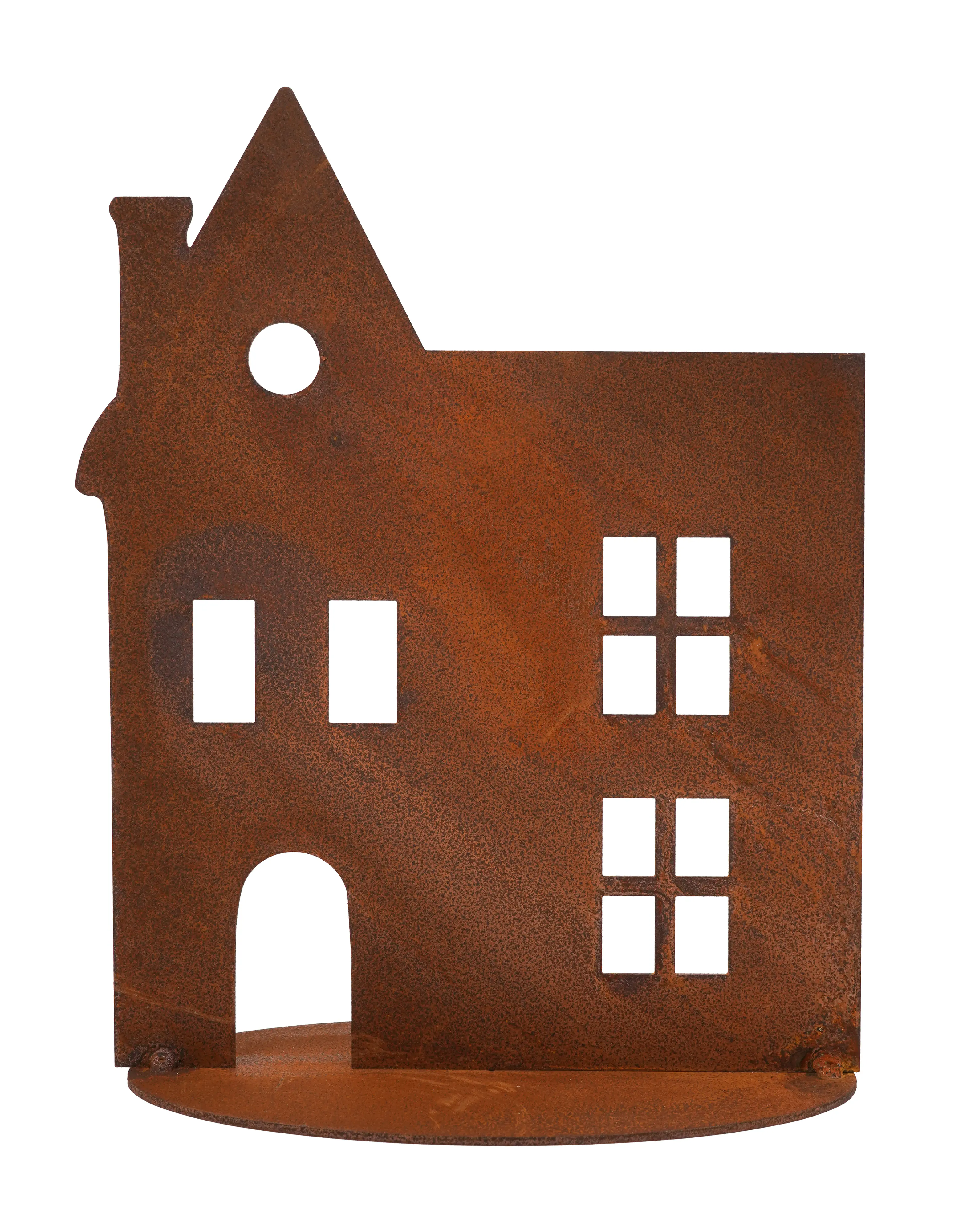 Badeko Dekoaufsteller Haus Nürnberg auf Bodenplatte 62 x 19 cm rostbraun